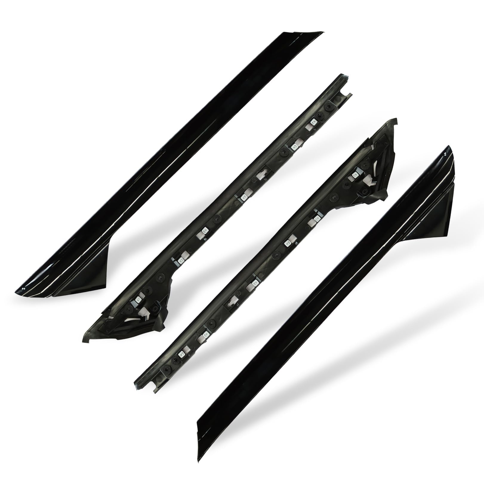 Ford Explorer 2011-2019 Windshield A-Pillar Molding Trim Set - Driver Left & Passenger Right Side - Replaces OEM Part Numbers 926-450, 926-451, BB5Z7803137AA, BB5Z7803145AA, BB5Z7803136AA, BB5Z7803144AA - Perfect for Weather Protection and Enhanced Vehicle Appearance