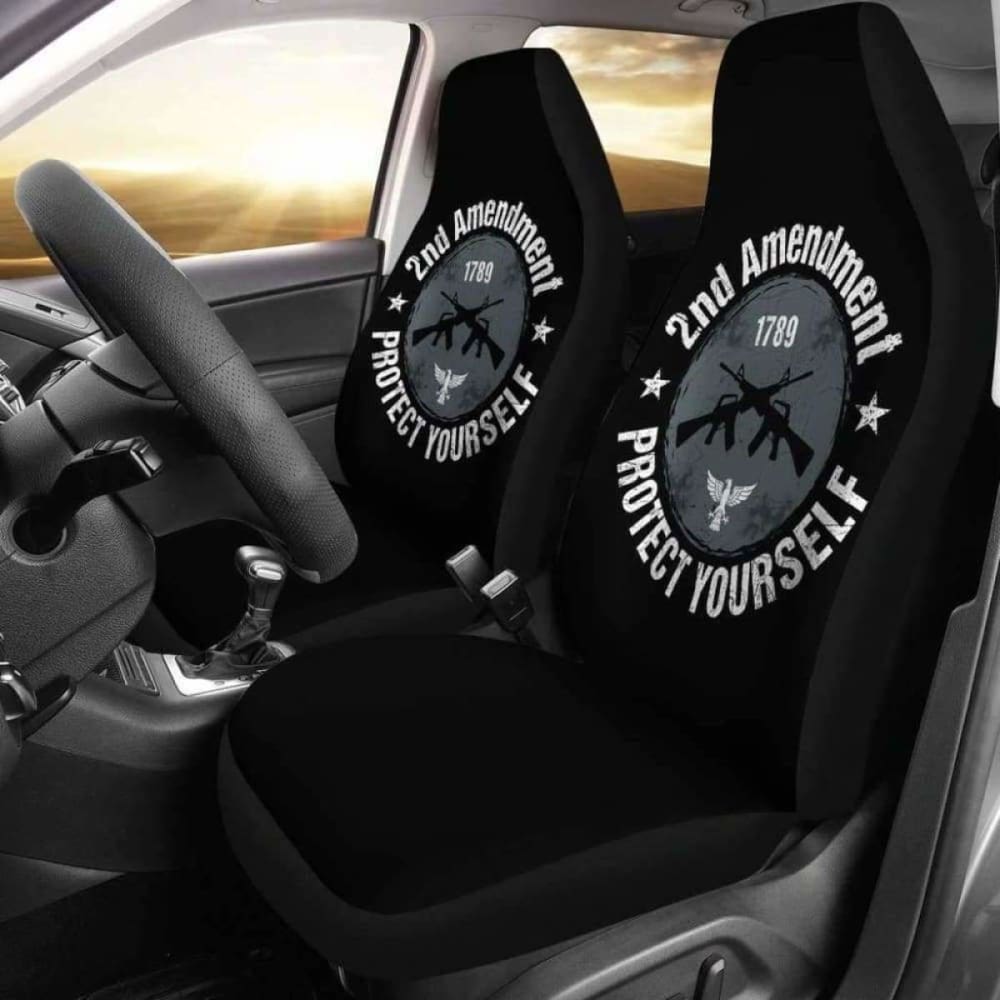 2nd Amendment Car Seat Covers - Patriotic Gun Rights Protection for Vehicles | Durable & Stylish for Trucks, SUVs & Cars - Perfect for Road Trips & Daily Commutes