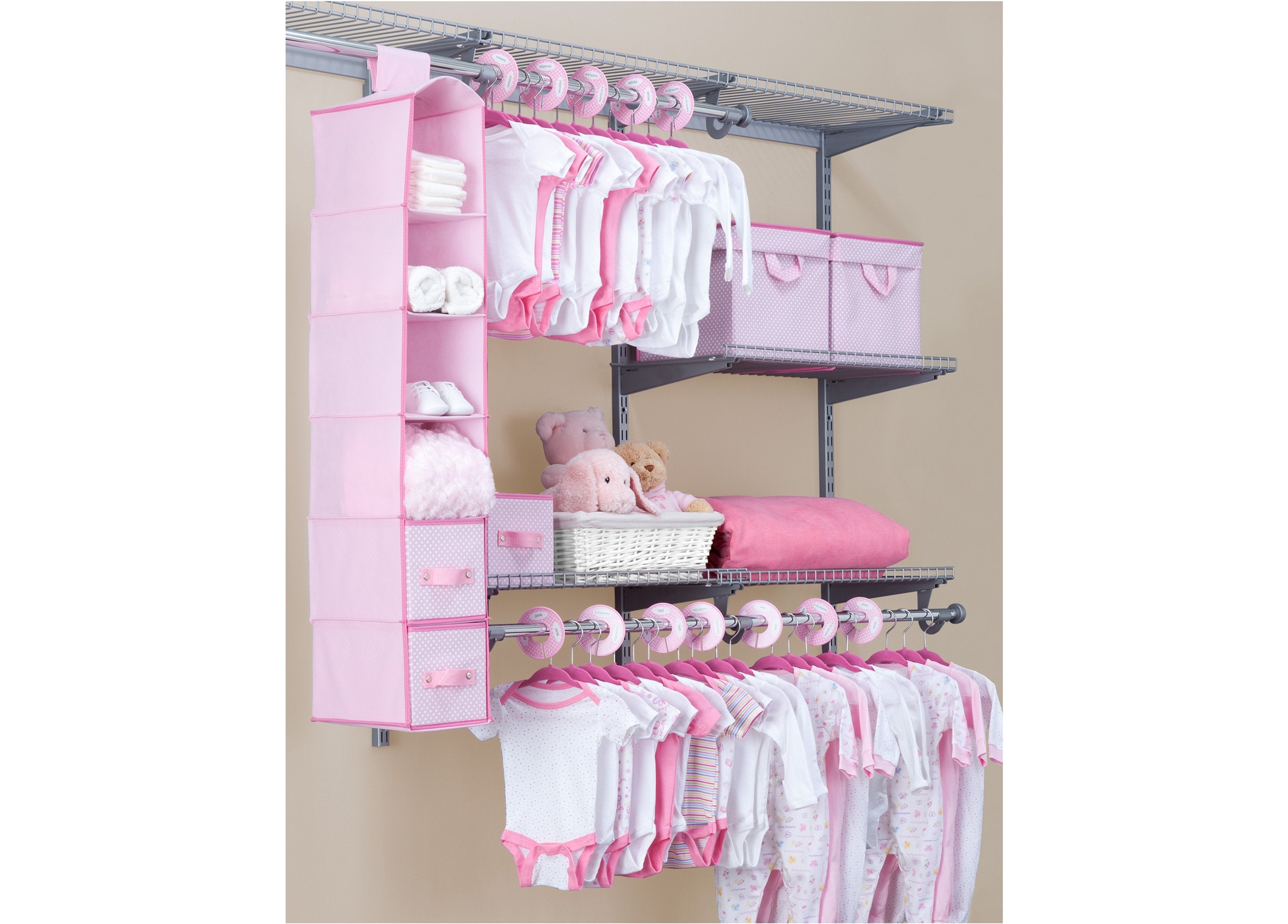 48-Piece Nursery Storage Organizer Set - Baby Clothes, Toys & Essentials Organizer for Nursery, Closet & Playroom Organization