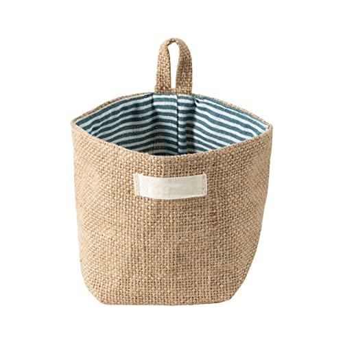 Wall Mounted Hanging Storage Bag - 1pc Fabric Door Organizer with Cotton Linen Pocket, Collapsible Decorative Wall Basket for Closet, Bedroom & Bathroom Organization | Space Saving Home Storage Solution