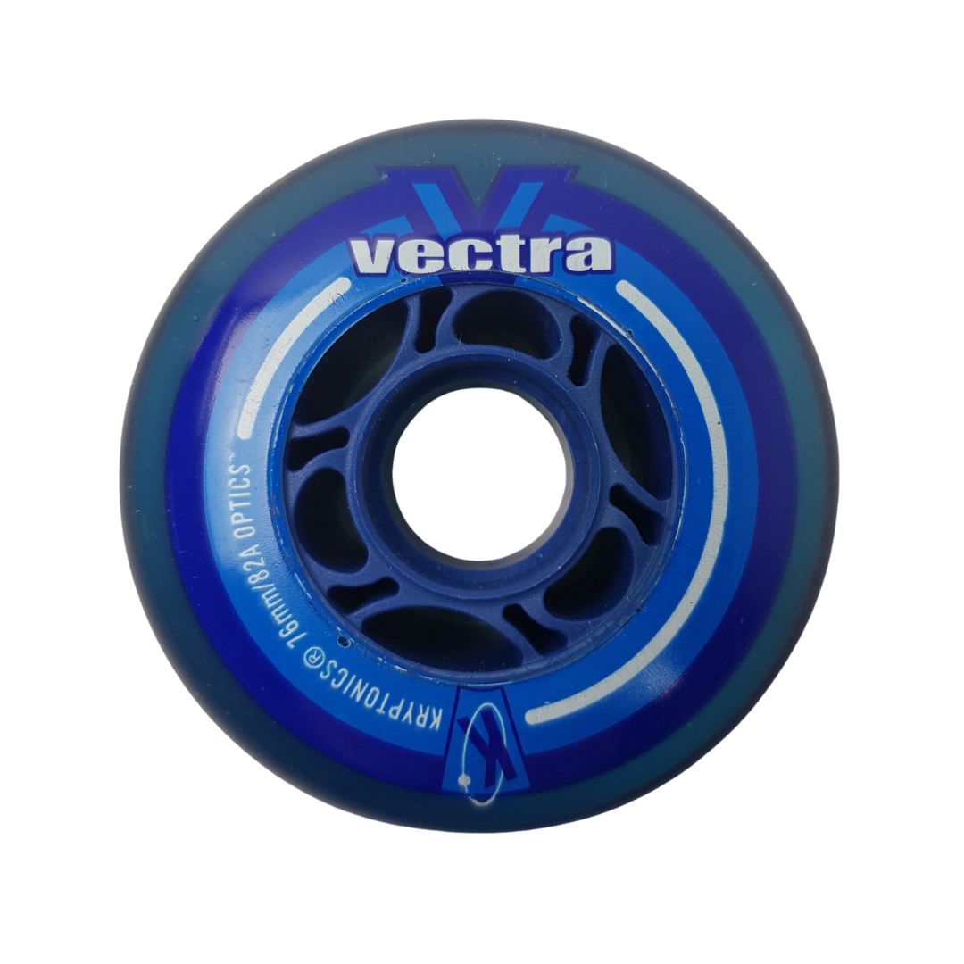 Kryptonics Vectra 76mm 82A Blue Skateboard Wheels - 4 Pack Set for Cruising, Street Skating & Longboard Riding