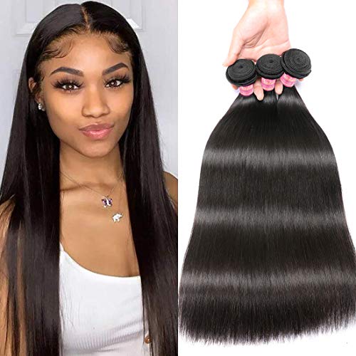 Nadula Hair Young Series 8A Grade 100% Unprocessed Peruvian Virgin Human Hair Weaves - 3 Bundles (18 20 22 Inch) Natural Straight Hair Extensions for Styling, Length Blending & Volume Boost