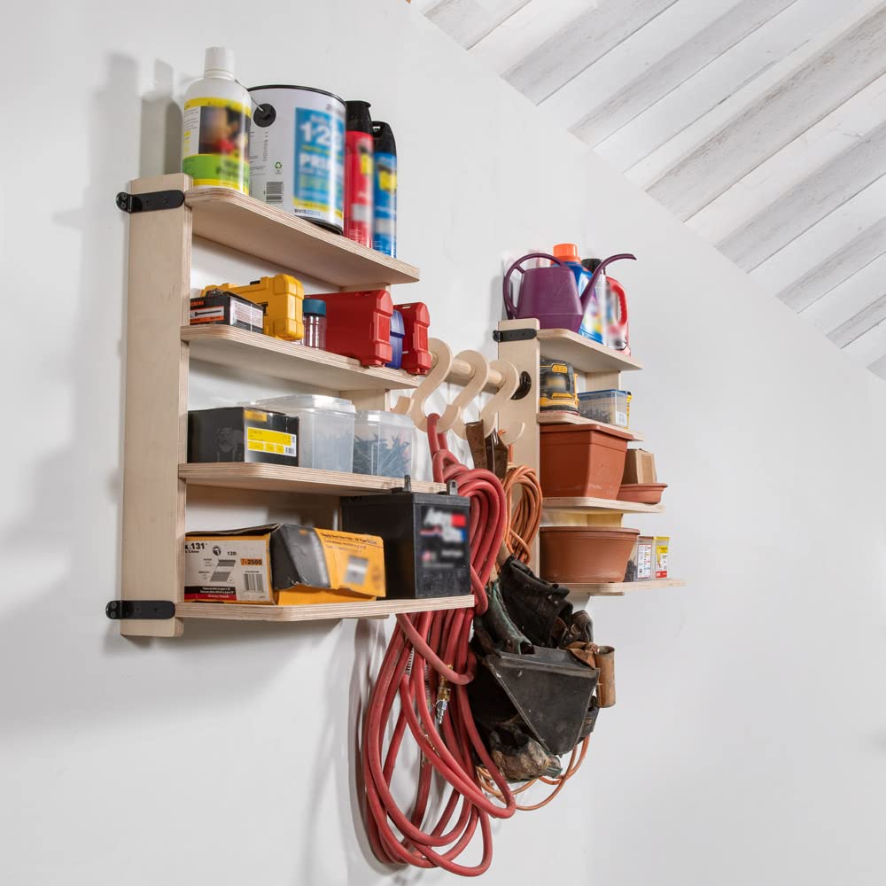 Heavy Duty 8-Shelf Storage Rack with 4 Hooks - 24