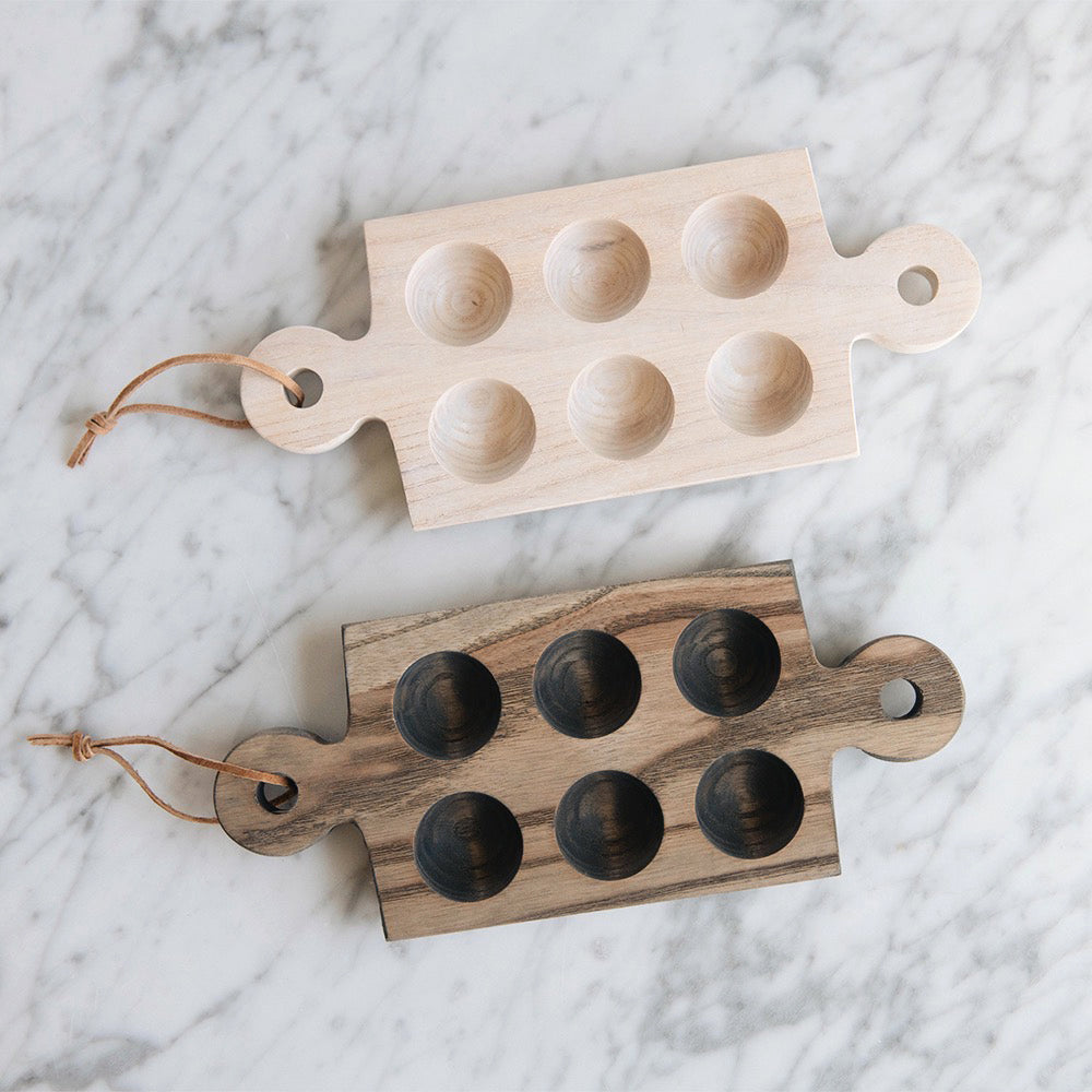 Premium Wooden Egg Holder - Natural Wood Egg Display Tray for Easter Decor, Kitchen Countertop Organizer, and Farmhouse Style Home Decor