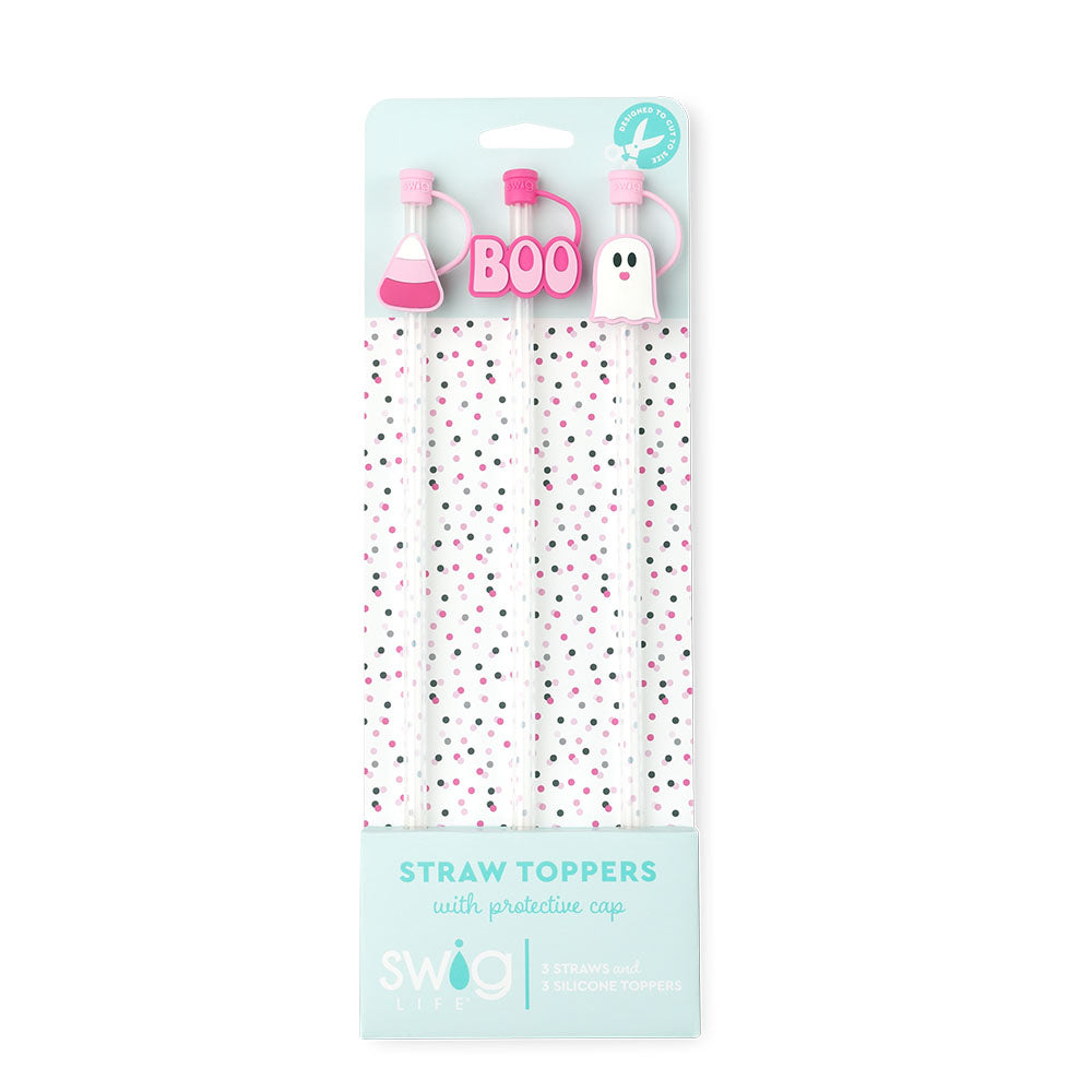 Faboolous Silicone Straw Topper Set - Fun & Reusable Drink Decorations for Smoothies, Cocktails, and Parties | BPA-Free & Dishwasher Safe