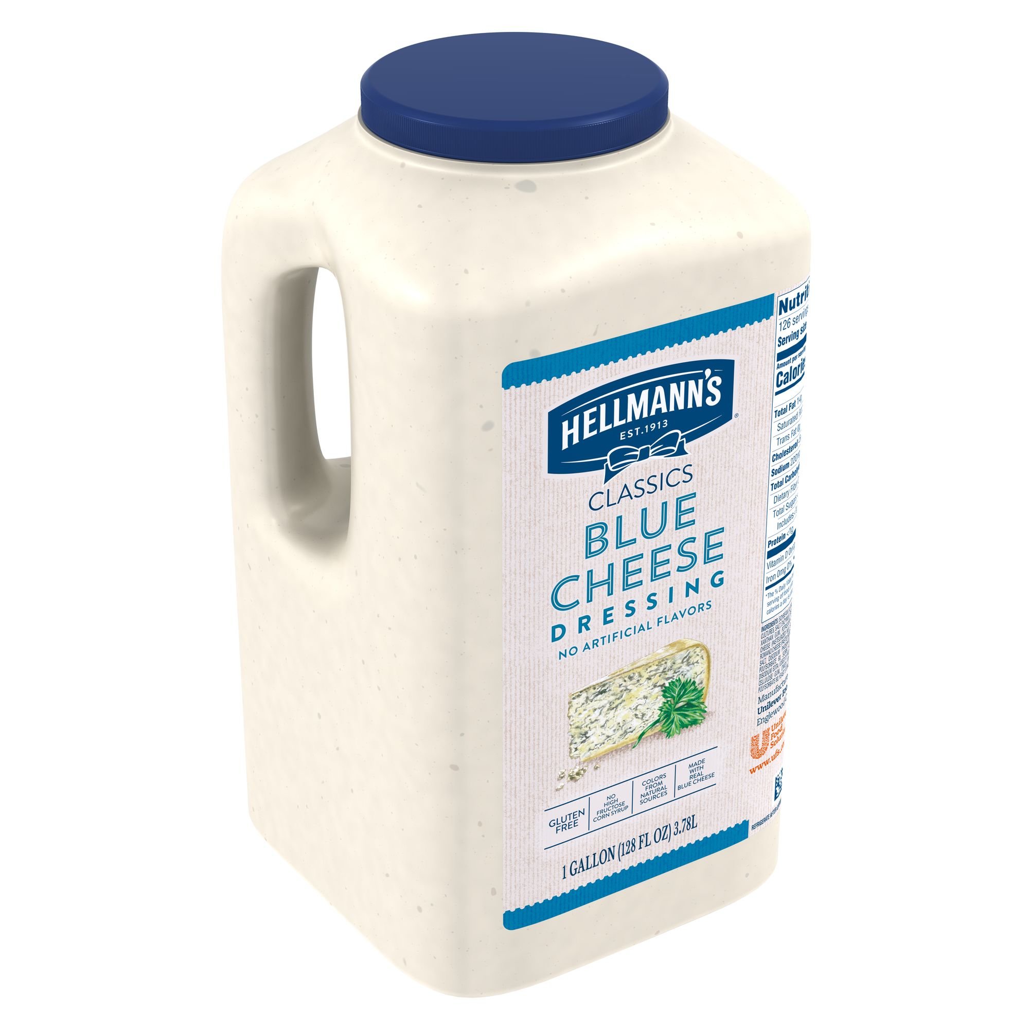Hellmann's Blue Cheese Salad Dressing - Gluten Free, No Artificial Flavors, Natural Colors - 1 Gallon (Pack of 4) | Perfect for Restaurants, Catering & Bulk Food Service | Great for Salads, Wings & Veggie Dips