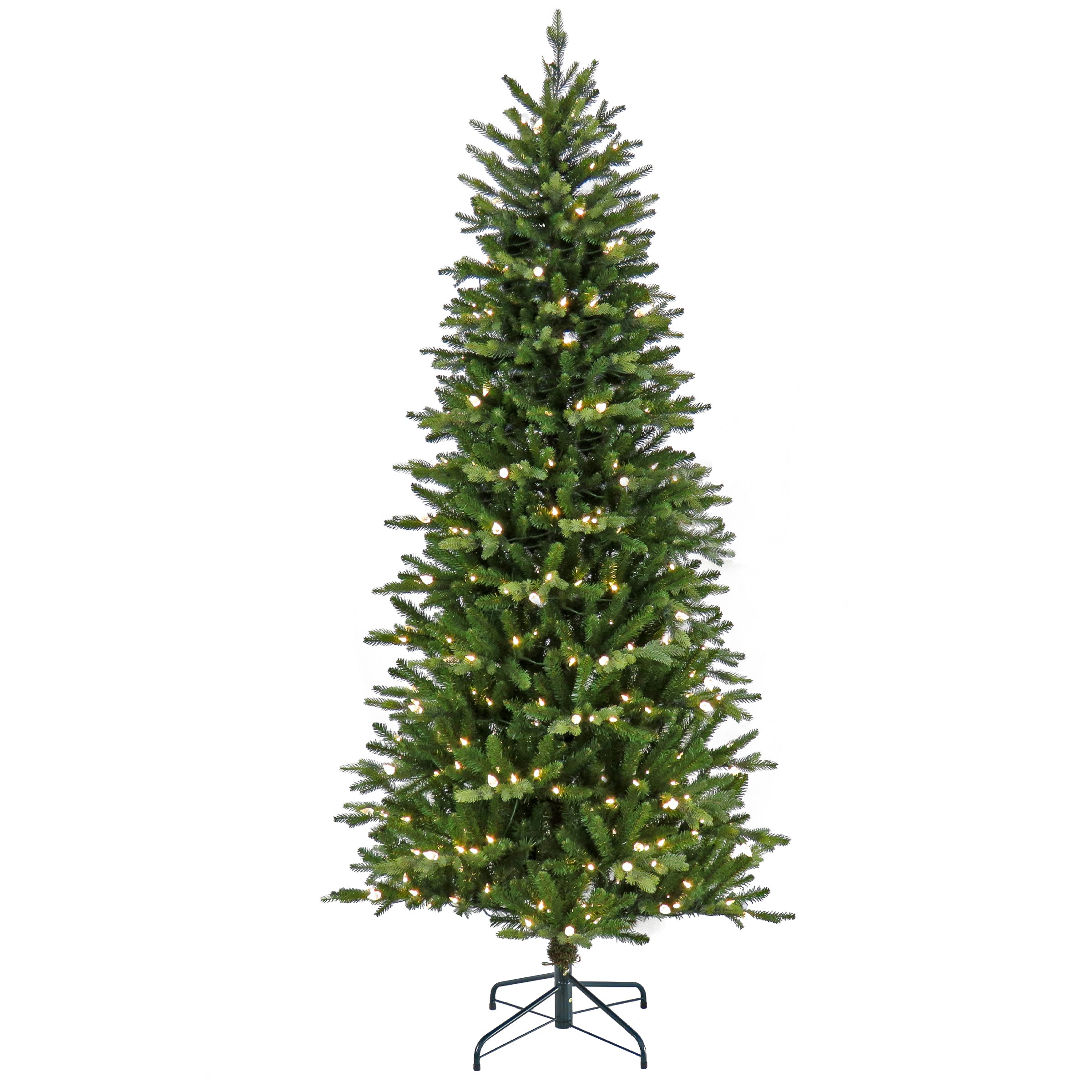 7.5 ft Pre-Lit Wallace Pine Artificial Christmas Tree with Warm White LED Lights - Perfect for Holiday Home Decor, Office, and Party Decoration