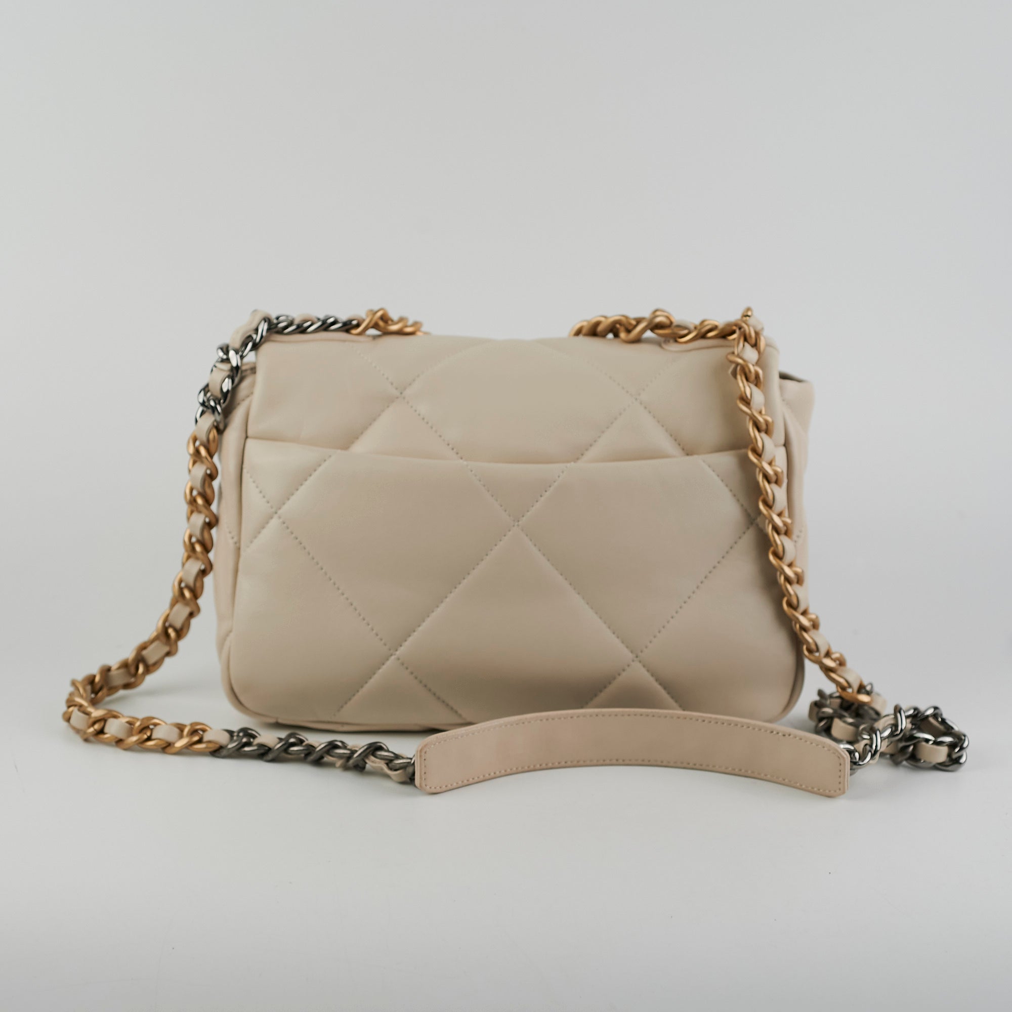 Chanel Small 19 Beige Leather Shoulder Bag - Luxury Designer Handbag for Women | Perfect for Work, Travel & Evening Events
