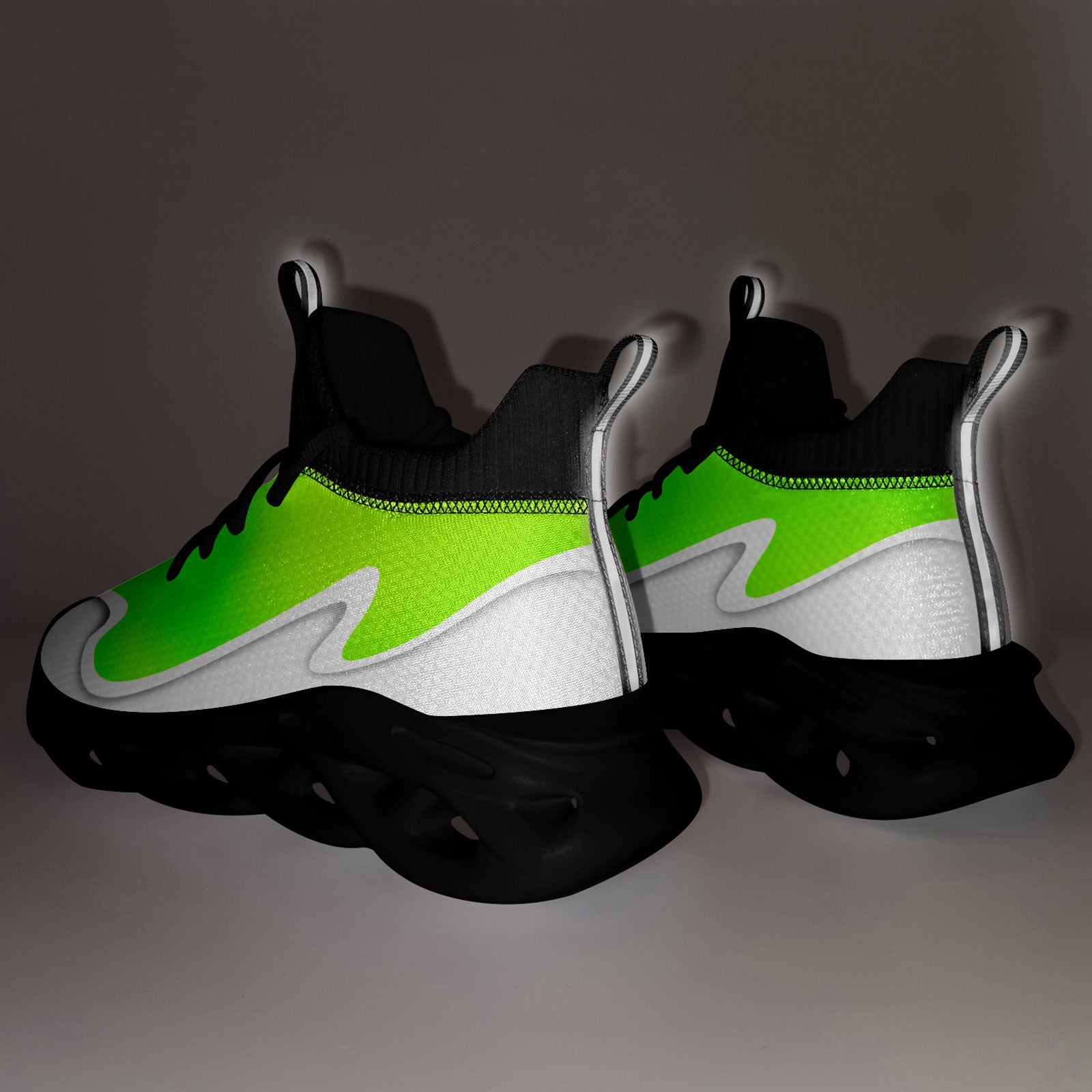Custom Green & White Maxsoul Personalized Sneakers - Breathable Running Shoes for Men & Women (FN030A E020011 5) - Perfect for Gym Workouts, Jogging & Casual Wear