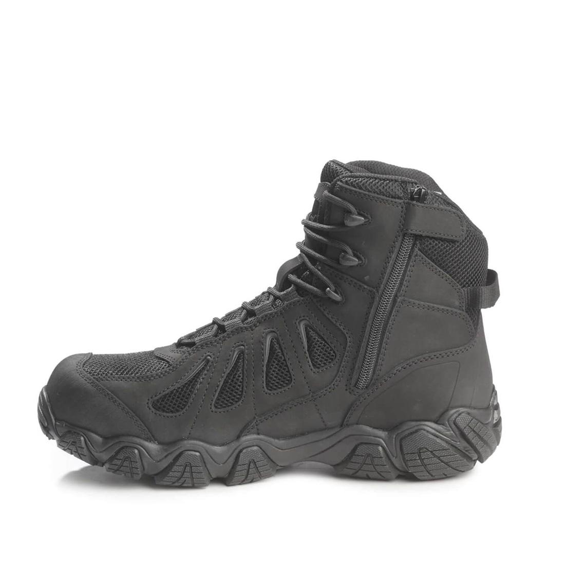 Crosstrex 6 Composite Toe Waterproof Work Boots with Side Zipper - Black - Slip Resistant Safety Shoes for Construction, Hiking & Outdoor Work