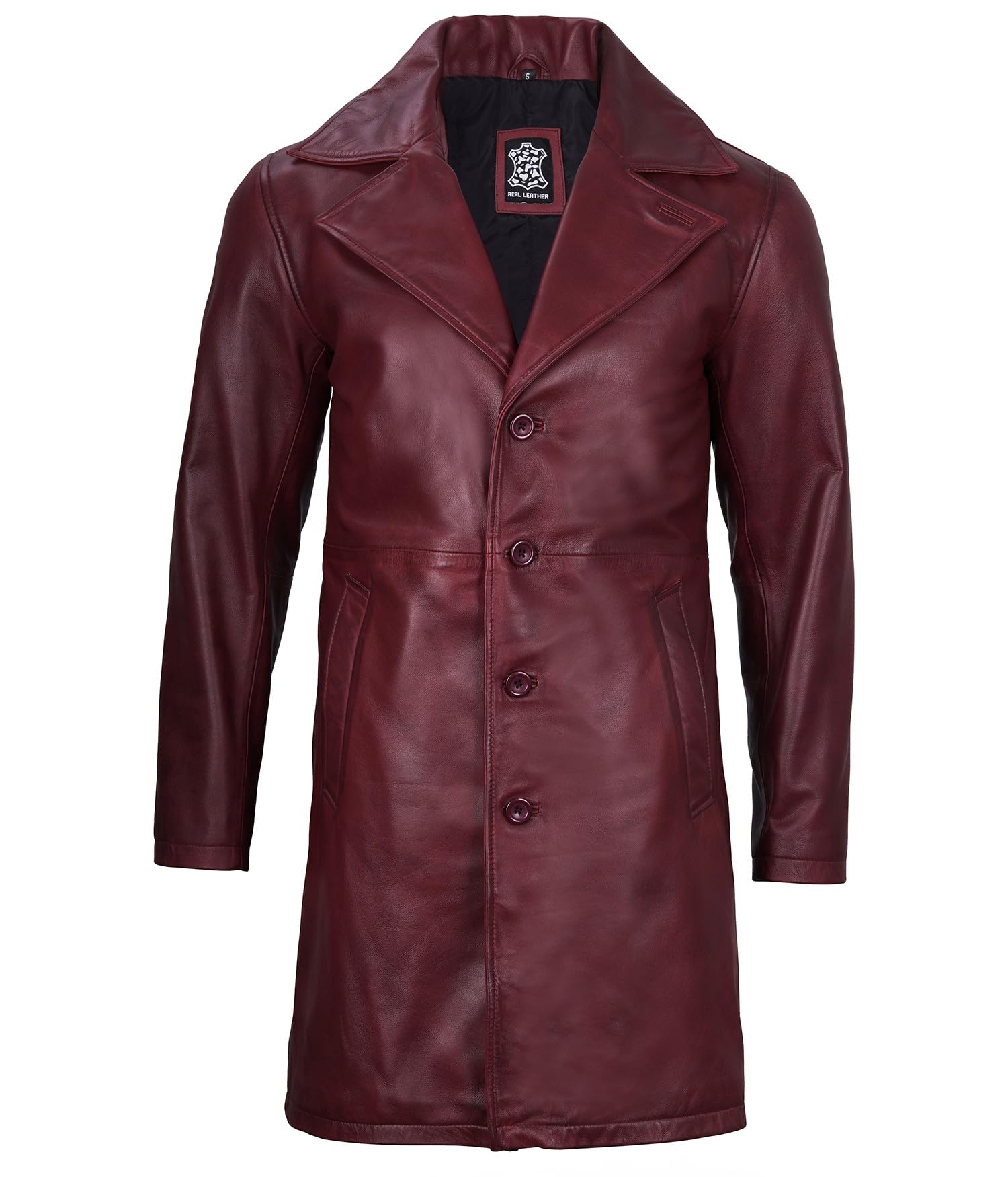 Premium Men's Leather Coat - Stylish Carcoat Design for Winter | Warm & Fashionable Long Leather Jacket for Men | Perfect for Outdoor Activities, Business Meetings & Date Nights