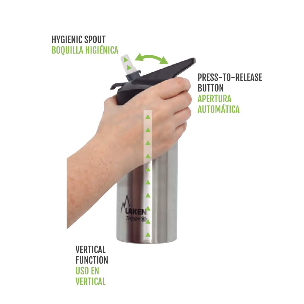 **Laken Thermo Kids Vacuum Insulated Stainless Steel Water Bottle - 12 oz, Leak-Proof, BPA-Free with Straw Cap - Perfect for School, Sports & Outdoor Activities**