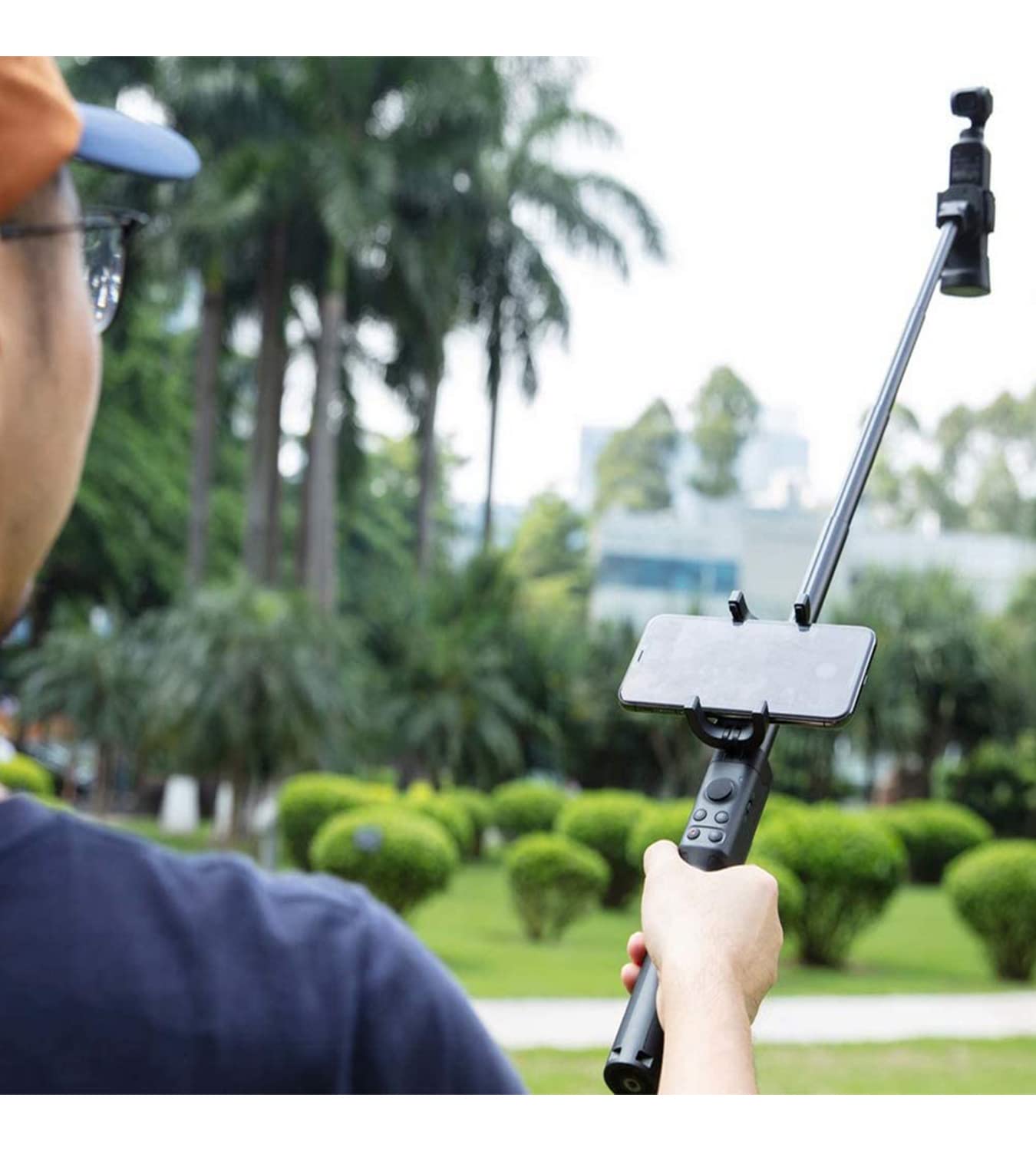 1/4-Inch Tripod Mount Extension Rod with Phone Holder for DJI Osmo Pocket - Perfect for Vlogging, Travel & Action Camera Accessories
