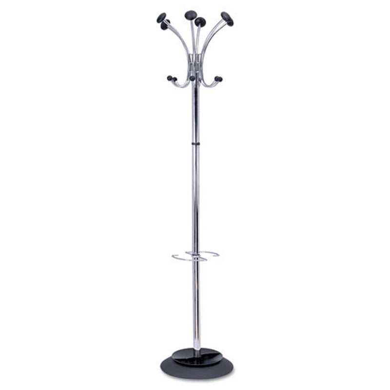 Chrome Umbrella Stand with Holder - Durable Metal Base for Patio, Garden, and Entryway - Perfect for Outdoor and Indoor Use