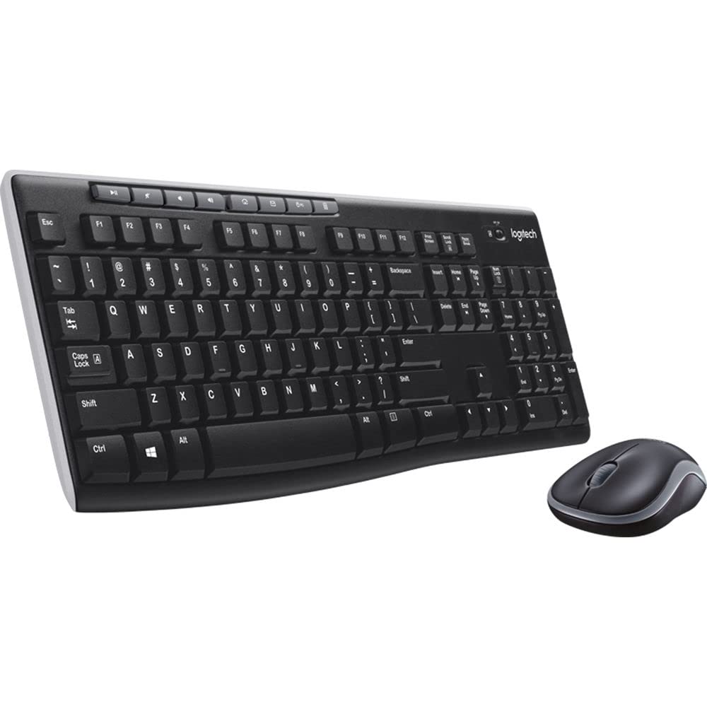 Logitech MK270 Wireless Keyboard and Mouse Combo - 2.4GHz Connectivity, Long Battery Life, Plug-and-Play for PC/Laptop - Perfect for Home Office, Gaming & Everyday Computing