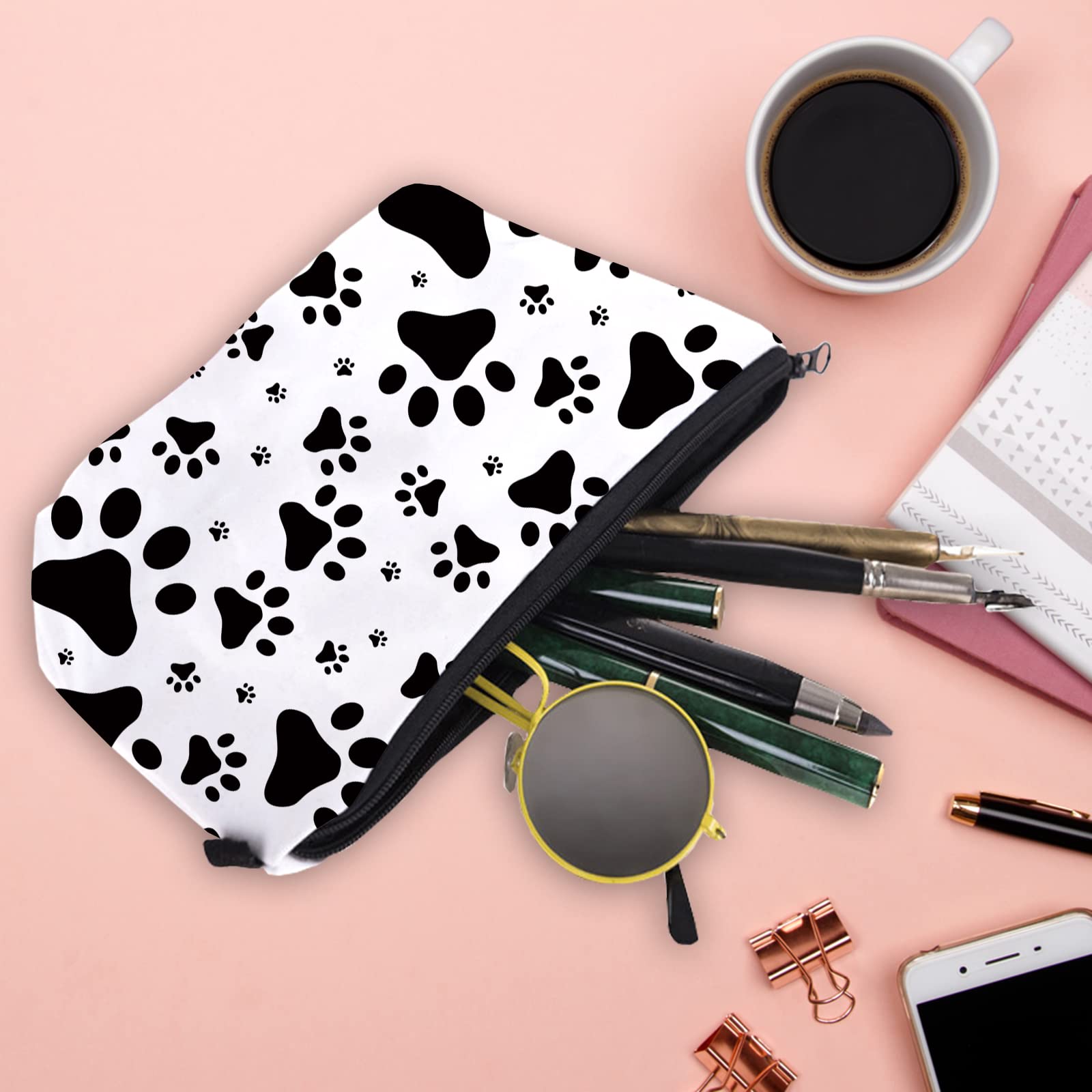 Small Travel Makeup Bag with Paw Print - Portable Cosmetic Organizer for Women | Perfect for Toiletries, Gifts & On-the-Go Beauty Essentials