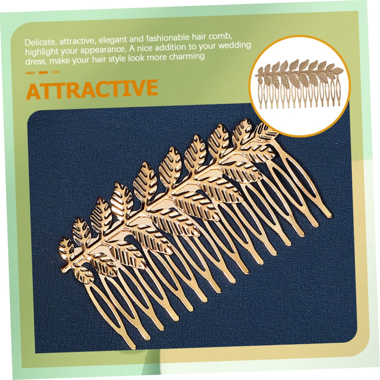 Minkissy 4pcs Wedding Hair Comb Set for Women - Elegant Leaf Design Bridal Hair Accessories, Styling Tools for Updos & Special Occasions (Silver Metal Hair Combs)