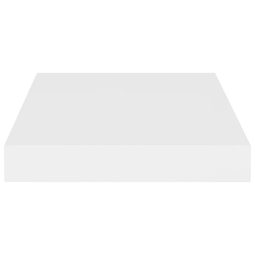 Modern Floating Wall Shelves Set of 2 - White MDF Decorative Ledge Shelf 9.1