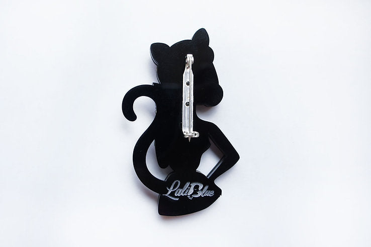 Laliblue Cat Woman Brooch - Elegant Vintage Cat Pin for Women - Perfect for Dresses, Jackets, and Gift Giving