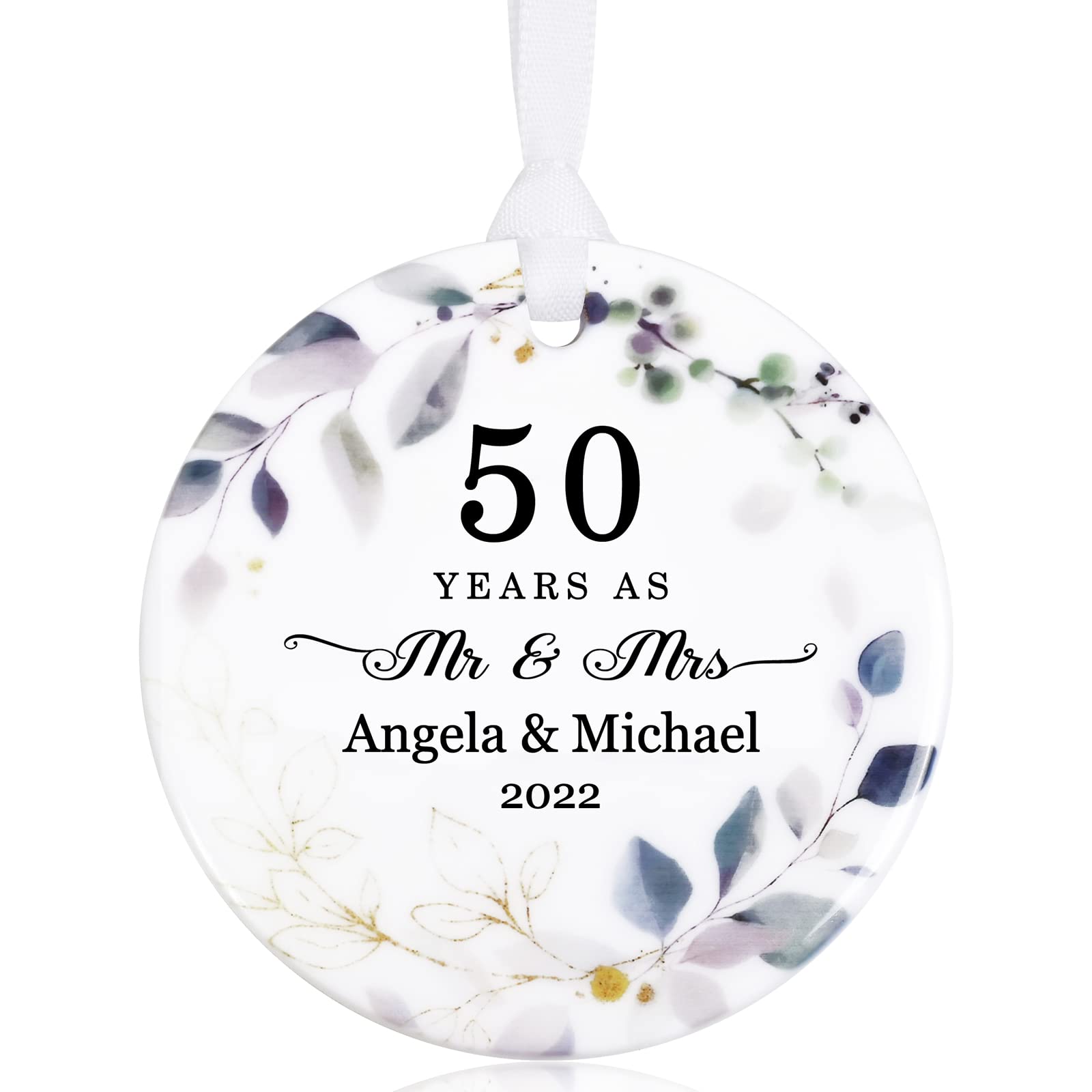 Custom Mr. & Mrs. Christmas Ornaments - Personalized Wedding Anniversary Keepsake Gift for Couples - Perfect for Holiday Decor, Christmas Tree Decorations & Wedding Anniversary Presents