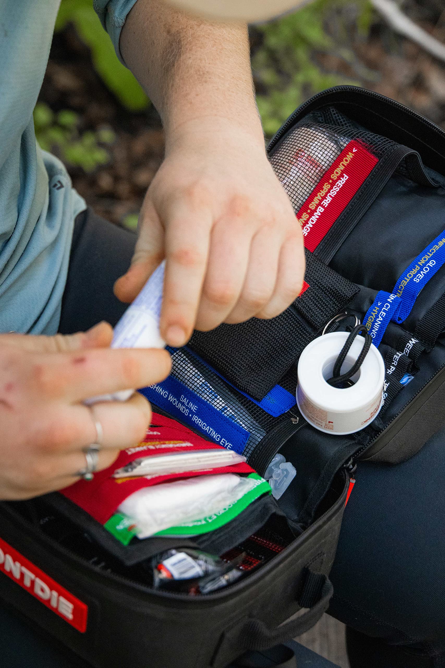Uncharted Supply Co. First Aid Plus Kit - Waterproof Emergency Medical Bag for Travel, Hiking, Camping, Car & Home - Survival Gear with Essential Supplies & Tools - Black - Perfect for Outdoor Adventures & Emergency Preparedness