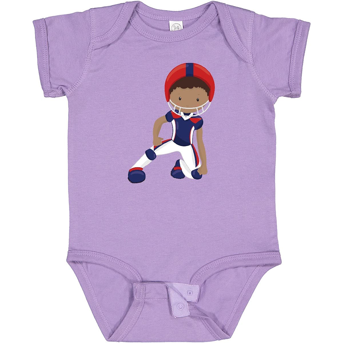 Inktastic African American Boy Rugby Player Team Sport Baby Bodysuit - Soft Cotton Onesie for Infant Boys, Toddler Athletic Apparel, Gift for Sports Fans & Game Day Outfits