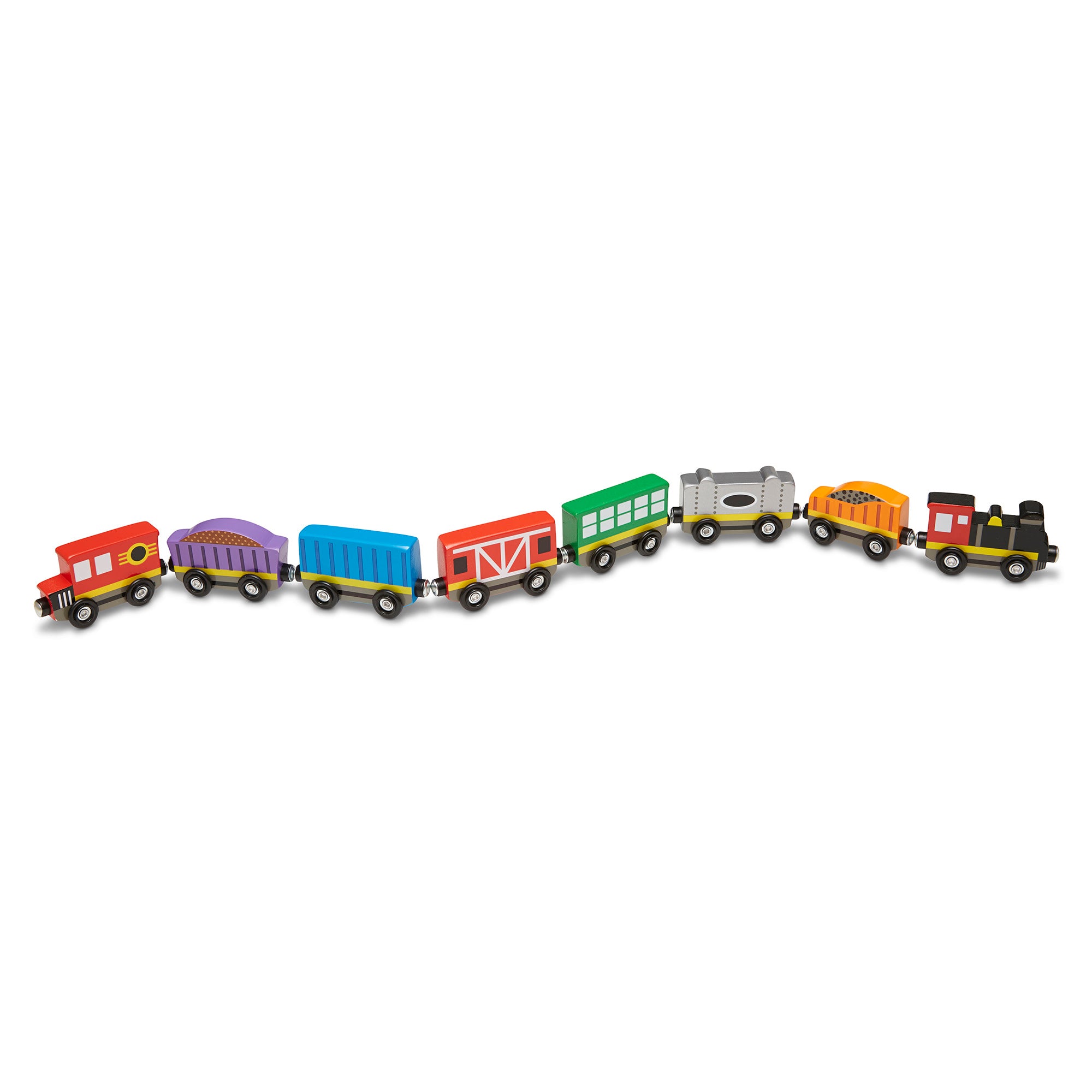 Magnetic Wooden Train Cars for Kids - STEM Educational Building Toy Set - Perfect for Toddlers & Preschool Learning Play