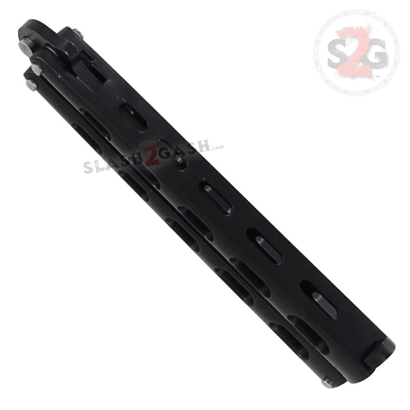 Jaguar Butterfly Knife HEAVY Taiwan Balisong - Grey Serrated Blade for Training, Tricks & Collecting | Durable Stainless Steel Tactical Flipper Knife