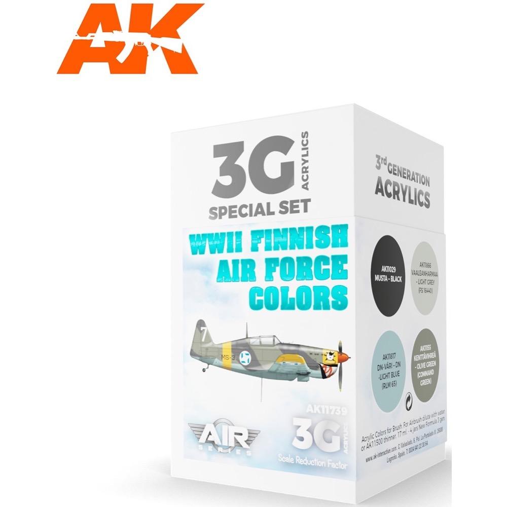 AK Interactive AK11739 Air Series WWII Finnish Air Force Colors Acrylic Paint Set (3rd Generation) - Premium Model Paint for Historical Aircraft & Scale Models - Perfect for Wargaming, Dioramas & Military Miniatures
