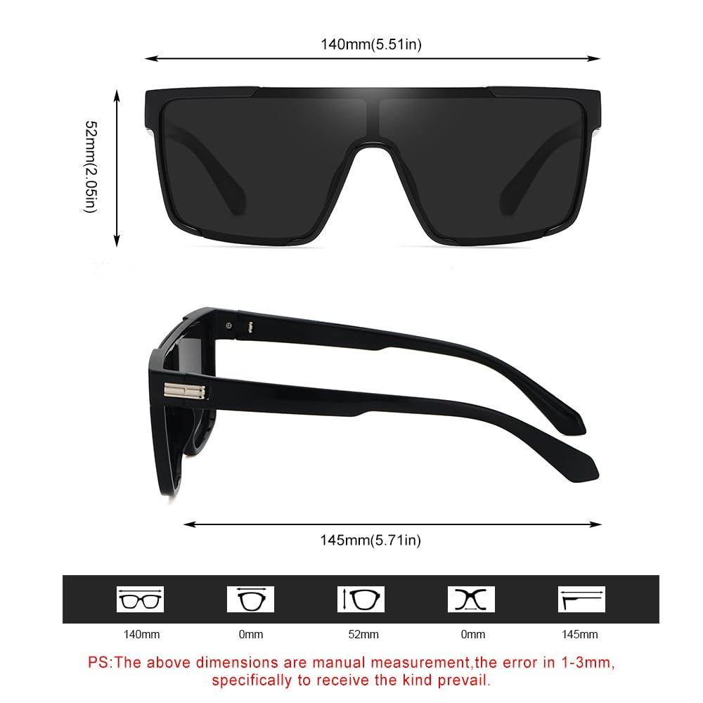 One Piece Anime Sunglasses for Women & Men - Rimless Oversized TR90 Frame, Polarized UV Protection Lenses - Perfect for Vacation, Cosplay, and Outdoor Activities