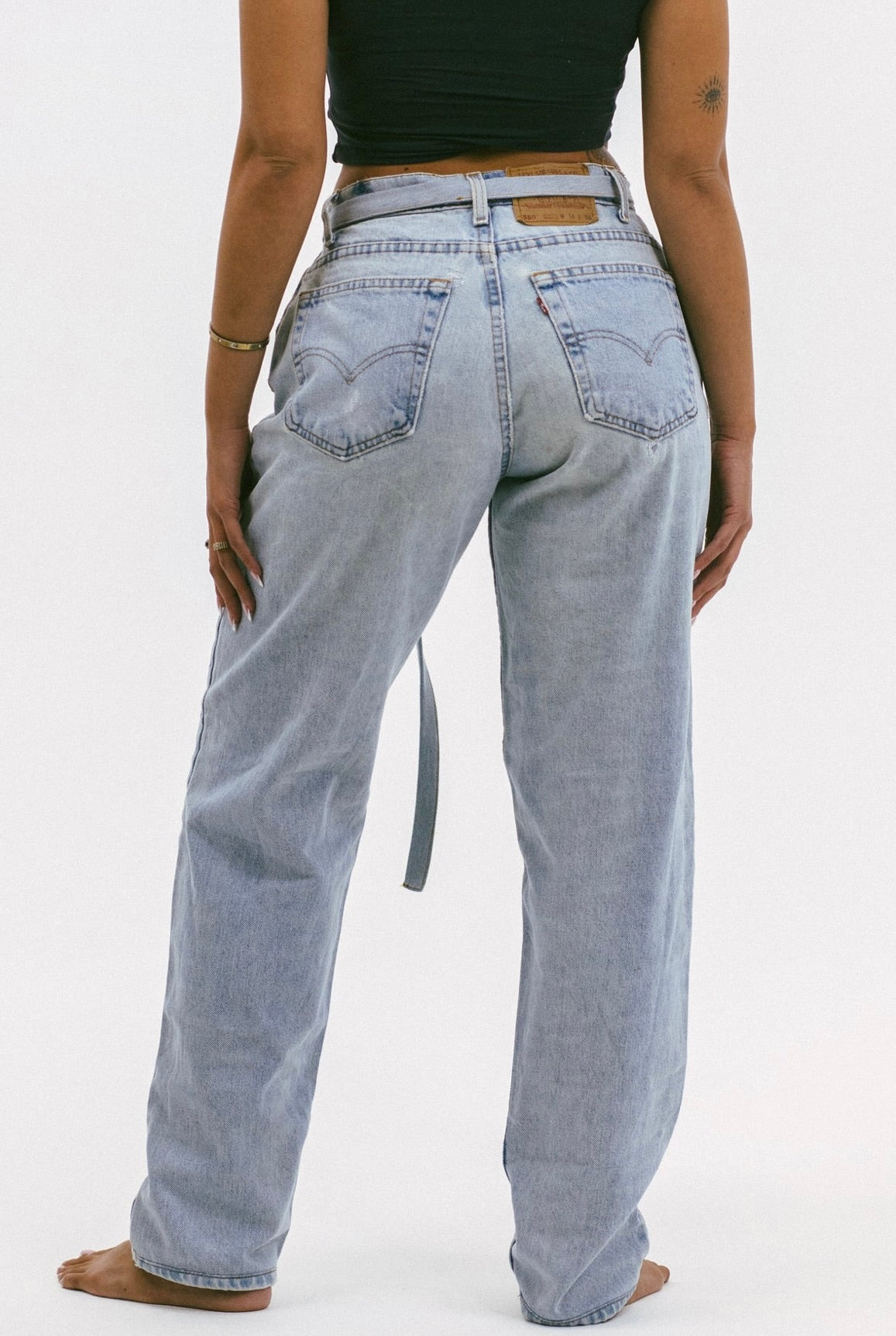 Aligrace Women's Medium Dark Belted Custom Jeans - Stylish & Comfortable for Casual Wear, Work & Everyday Outfits
