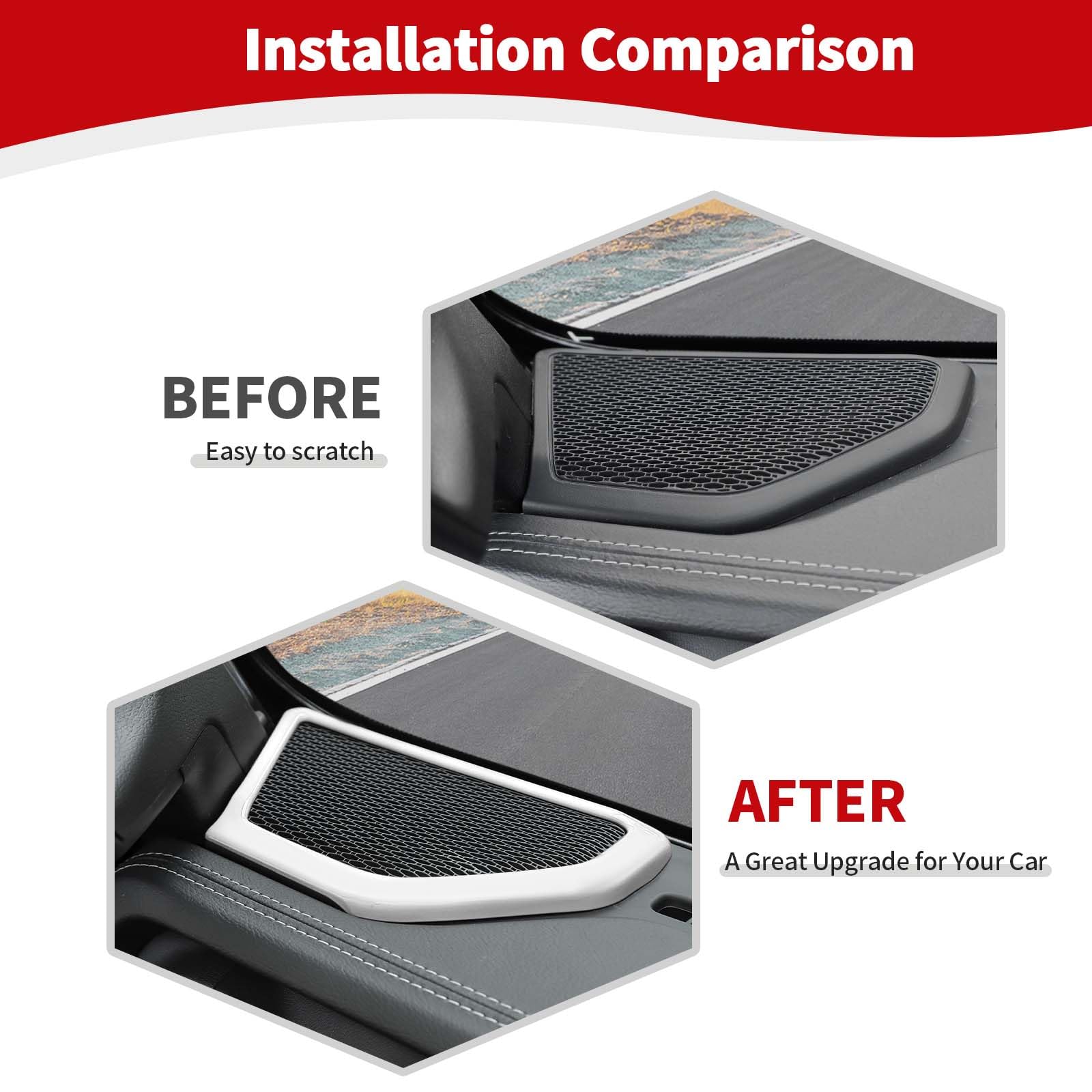 Jeep JL A Pillar Speaker Trim Cover - White Interior Accessories for Jeep Wrangler JL/JLU & Gladiator JT (2018-2024) - 2pcs Set - Perfect for Car Audio Upgrades & Interior Customization