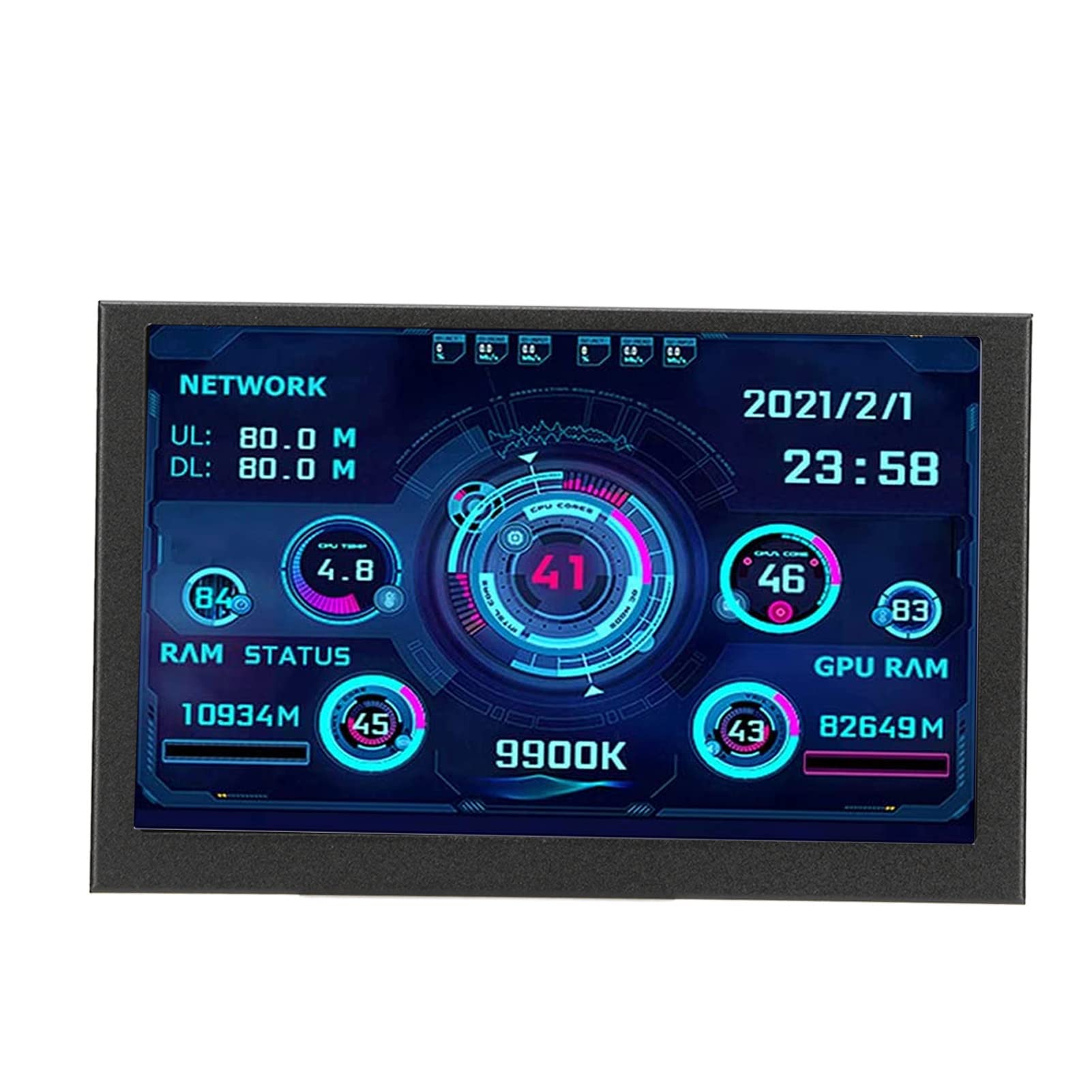 Bewinner 5 Inch IPS USB C Mini Screen - PC CPU GPU RAM Data Monitor with AIDA64 Support - Computer Temperature Display for Mini ITX PC Case - Perfect for Gaming Rigs, Workstations & Home Office Setups