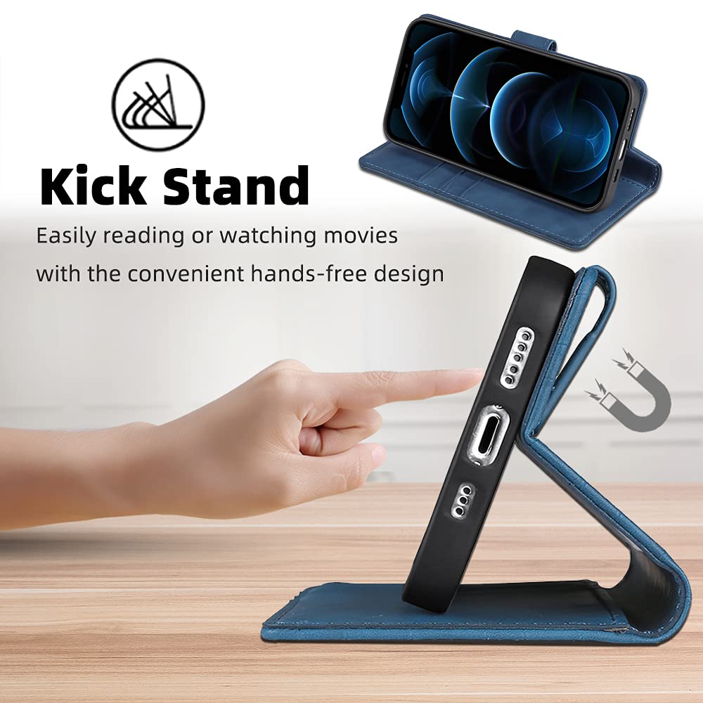 Premium Flip Stand Case for ZTE Blade 11 Prime & A71 - Shockproof Protective Cover with Card Slot (Blue) | Perfect for Work, Travel & Hands-Free Video Calls