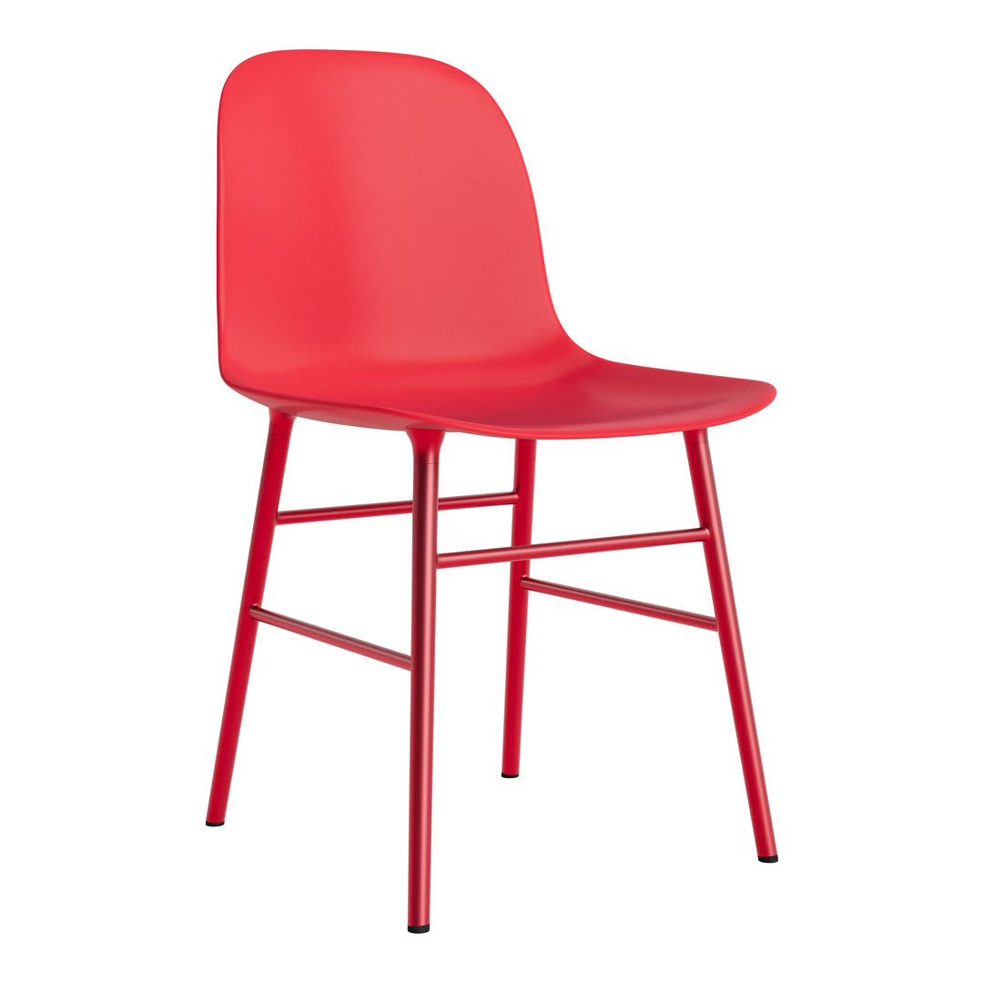 Modern Form Chair with Sturdy Metal Legs - Ergonomic Design for Home, Office & Dining Room Comfort