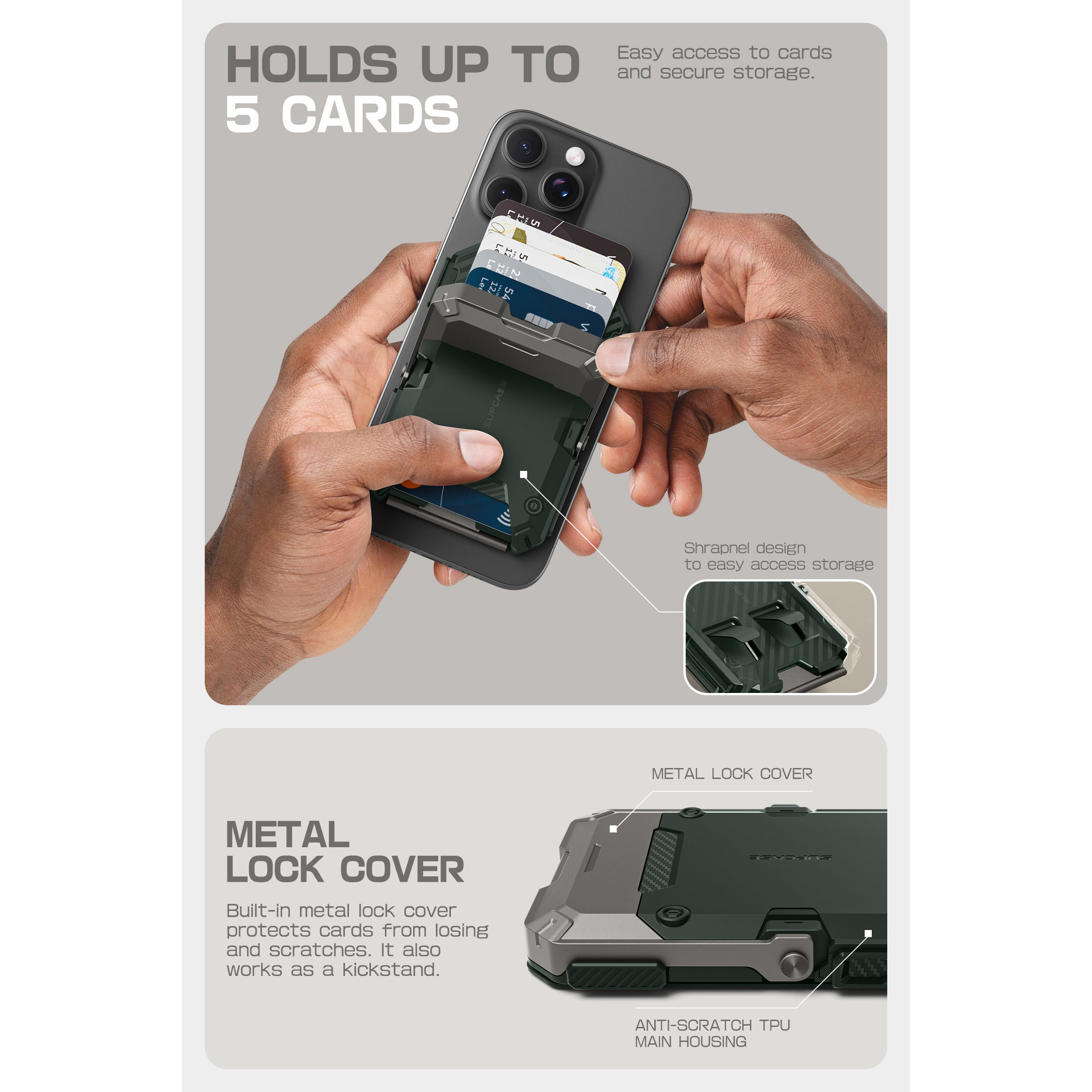MagFlip Magnetic Wallet with Stand - Dark Green RFID Blocking Slim Minimalist Wallet for Men & Women | Perfect for Travel, Everyday Carry & Gift Giving