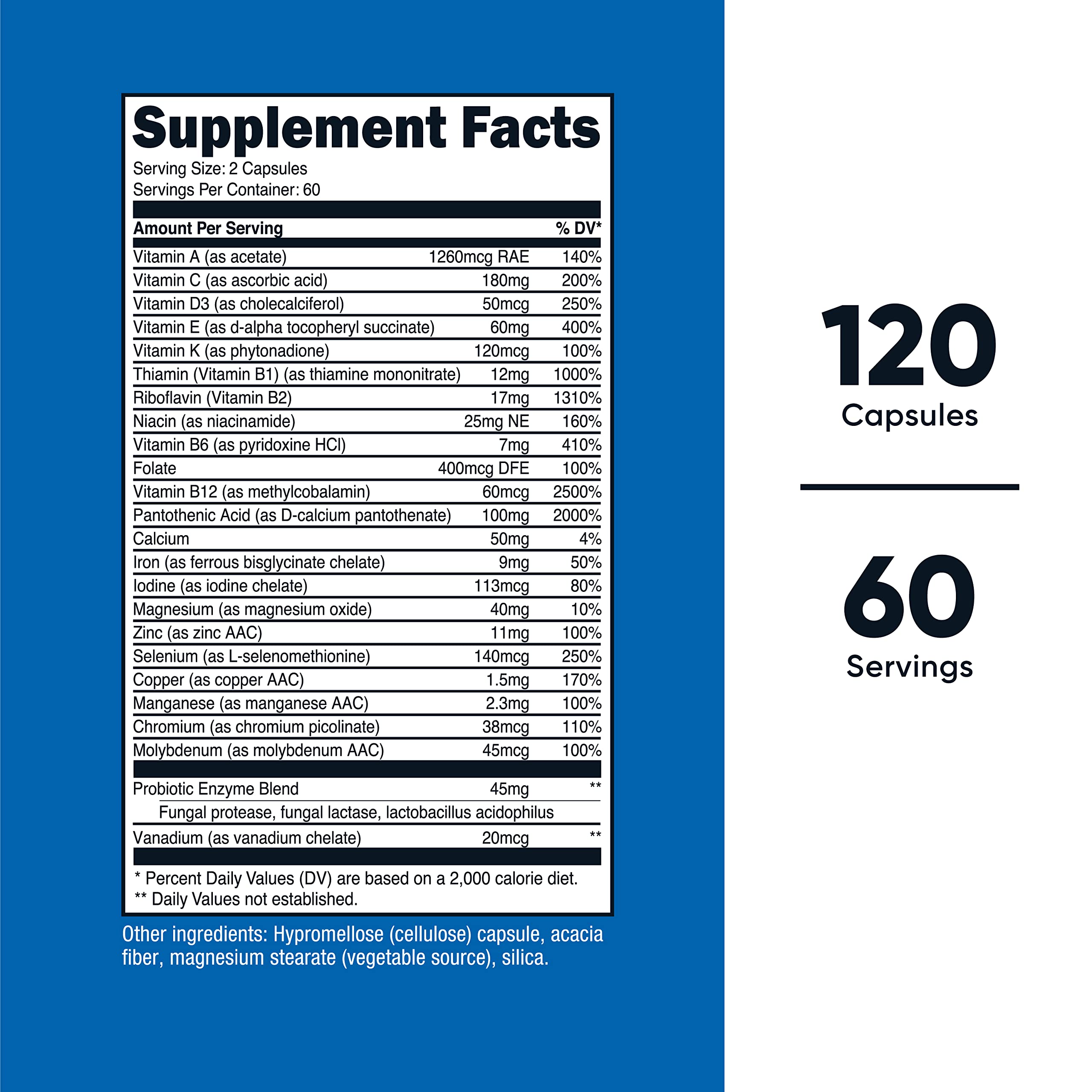 Nutricost Multivitamin with Probiotics - 120 Vegetarian Capsules (3 Bottles) | Essential Vitamins & Minerals for Immune Support, Digestive Health & Energy Boost | Daily Wellness Supplement for Adults & Seniors