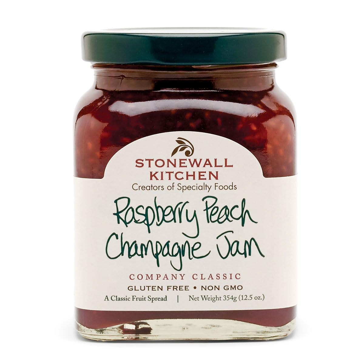 Stonewall Kitchen Raspberry Peach Champagne Jam - 12.5 oz Gourmet Fruit Preserve Spread for Toast, Pastries & Cheese Boards - Perfect Breakfast & Brunch Gift Idea