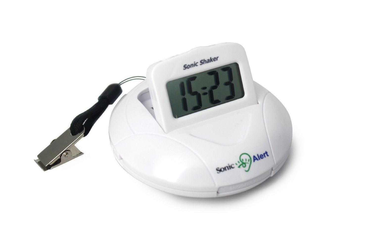 Sonic Alert Sonic Shaker Vibrating Travel Bed Alarm - 90dB Loud Alarm Clock for Heavy Sleepers | Perfect for Hotels, Dorm Rooms & Traveling