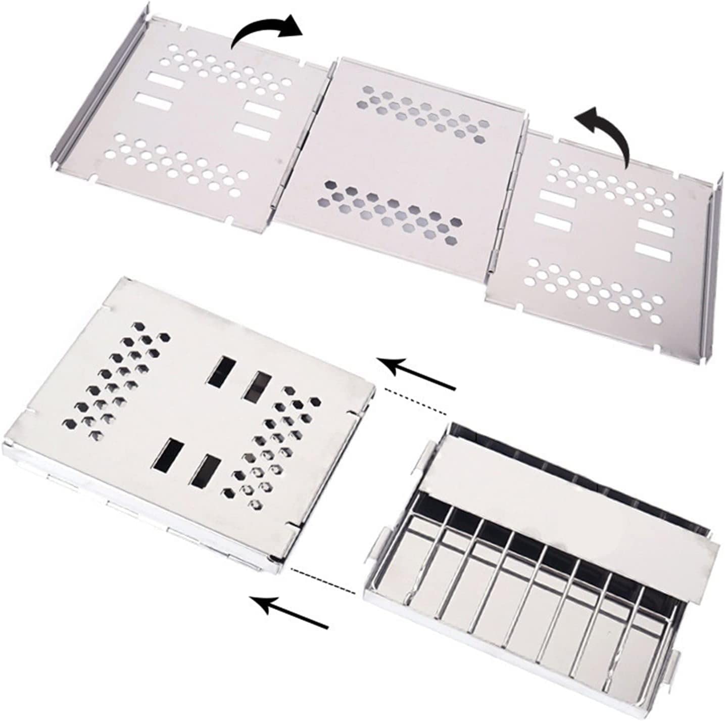 Portable Stainless Steel Gas Grill with Non-Stick Surface - Folding BBQ Stove for Outdoor Camping, Picnics & Backyard Barbecues | Perfect for Tailgating, Beach Parties & RV Trips