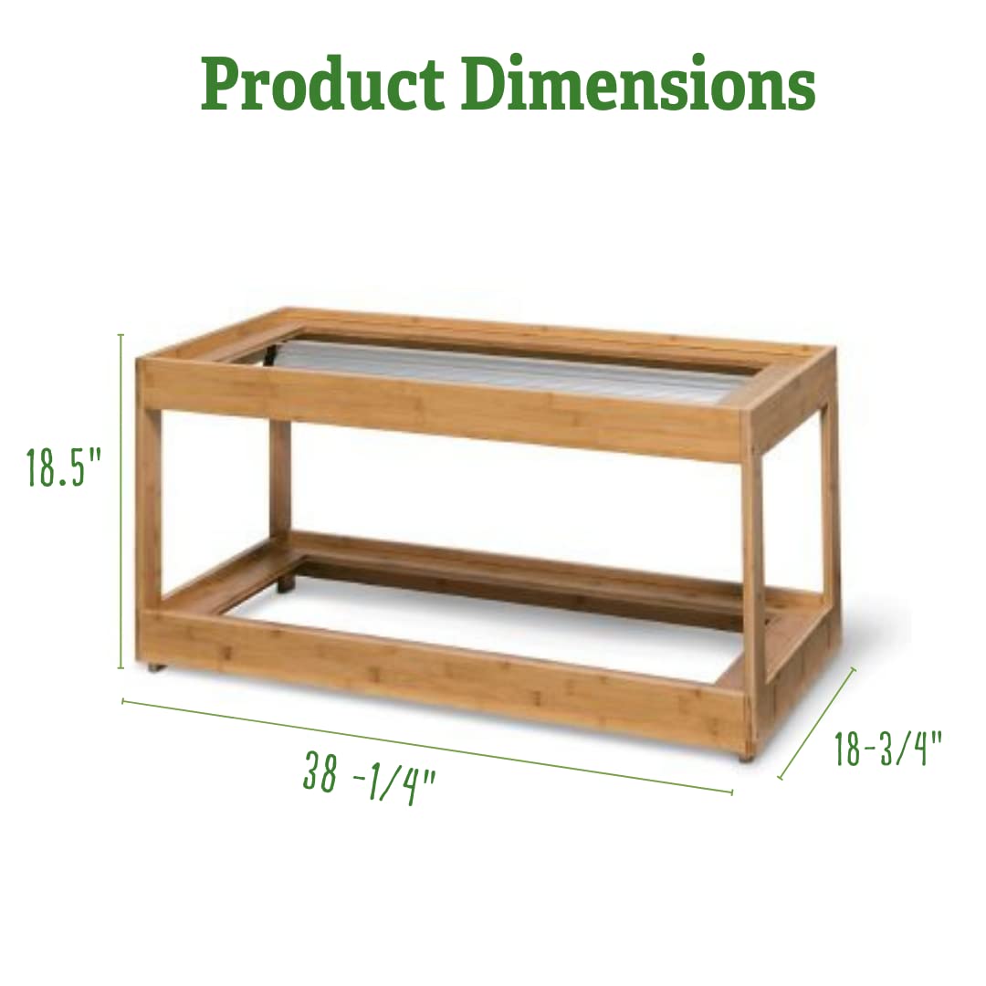 Bamboo LED Grow Light Stand for Indoor Plants - 38.25