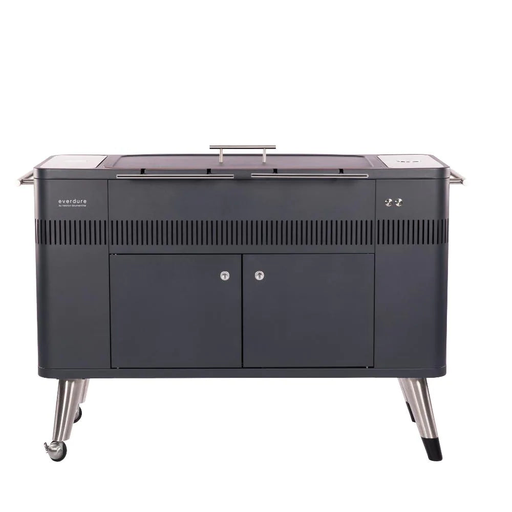 Everdure By Heston Blumenthal HUB 54-Inch Charcoal Grill with Rotisserie & Electronic Ignition - Premium Outdoor BBQ Grill for Backyard, Patio, and Camping Cooking - Model HBCE2BUS