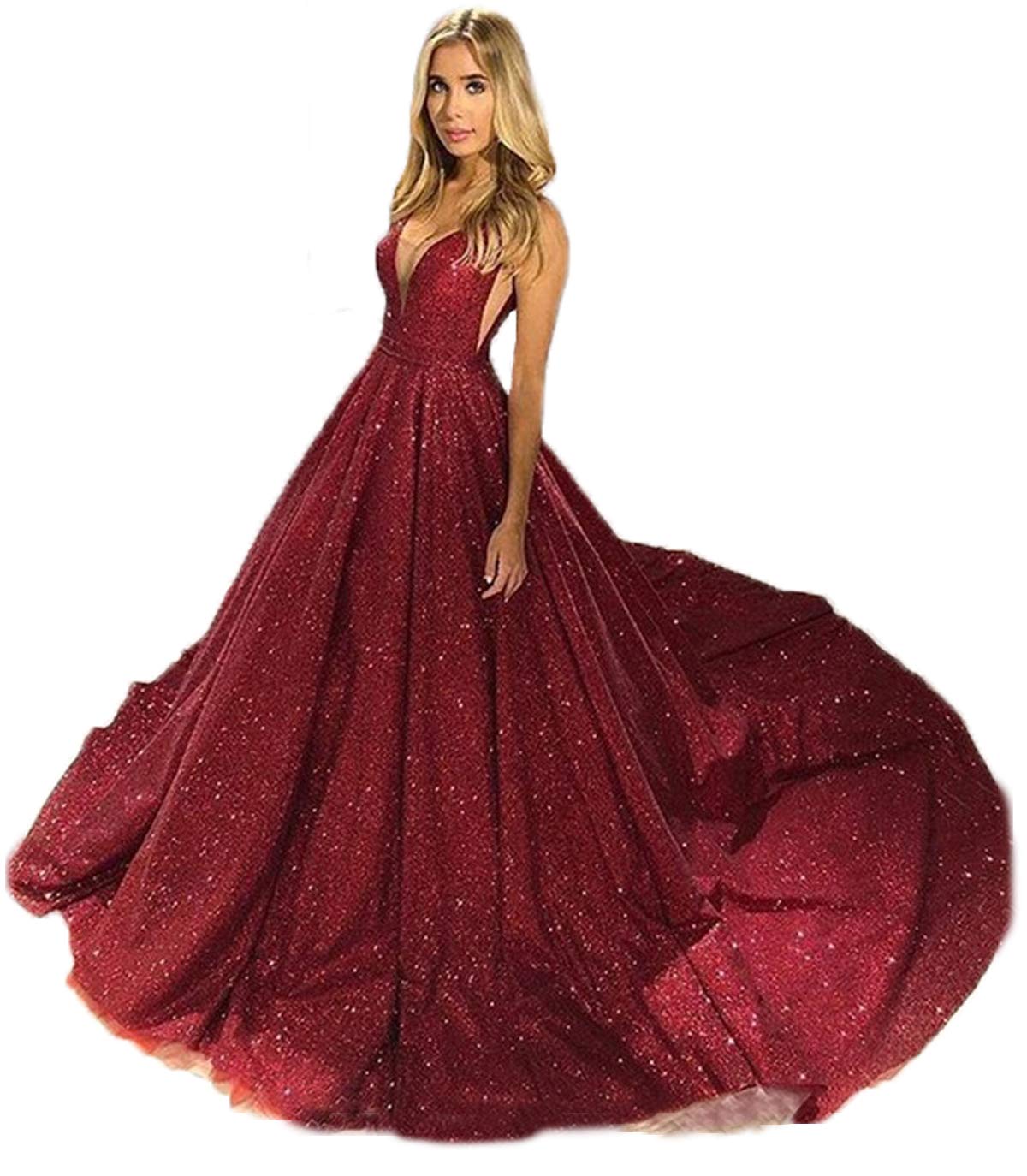 Elegant A-Line Prom Dresses for Women - Sparkly Glitter Long Cocktail Evening Gown for Formal Events | Perfect for Homecoming, Prom Night & Special Occasions