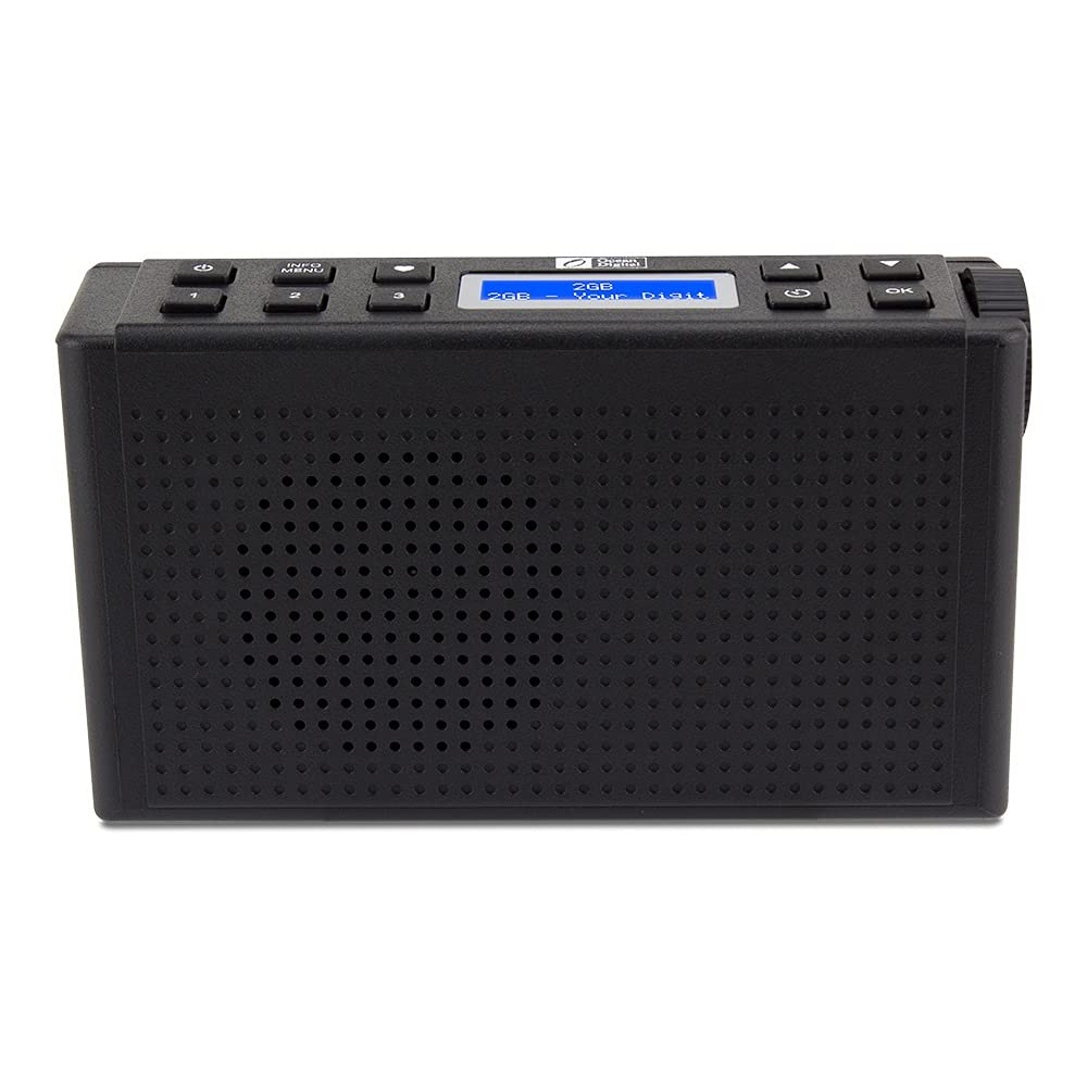 Portable DAB/DAB+ & FM Digital Radio with 3.5mm Headphone Jack - Rechargeable Battery Powered with USB Charging (Black) - Perfect for Home, Office, Travel & Outdoor Adventures