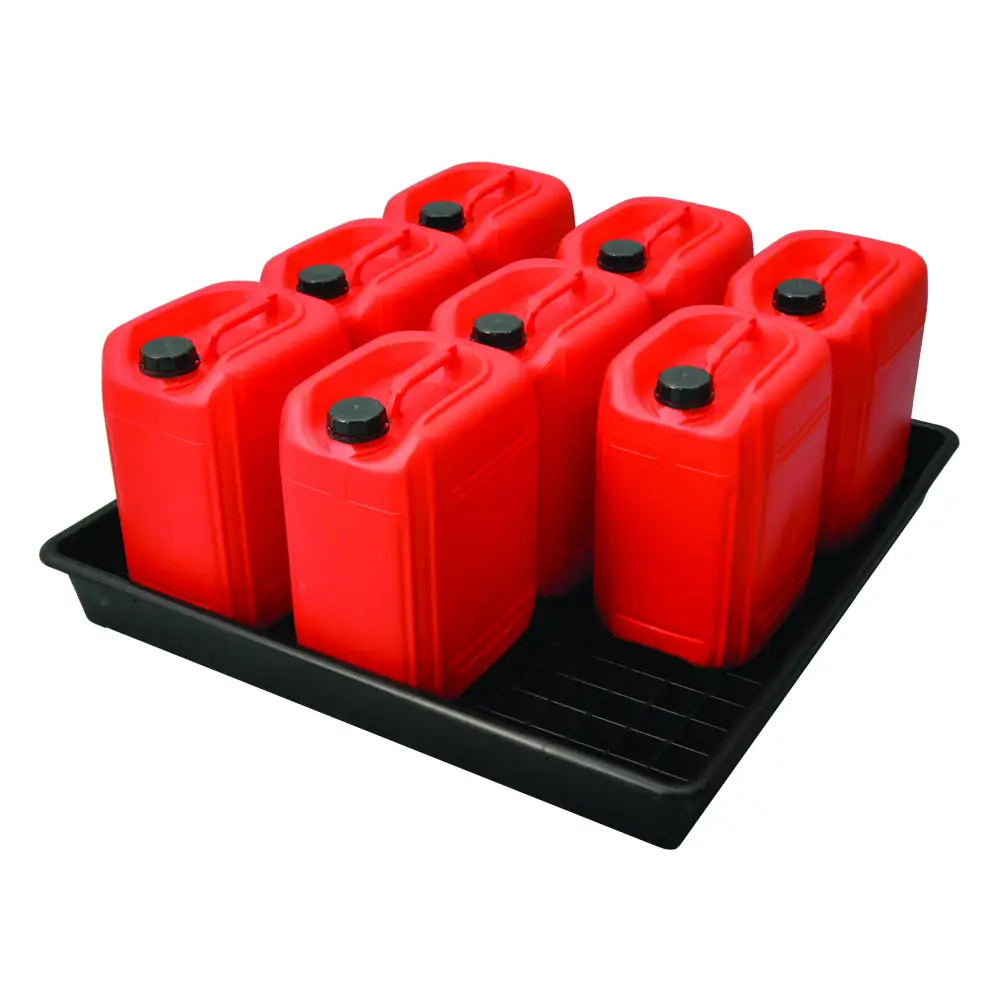 Spill Containment Bunded Trays for Oil & Chemical Storage - Heavy Duty Secondary Containment Solutions for Workshops, Garages & Industrial Use