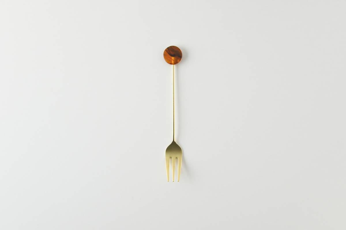 Premium Tsubamesanjo Matte Gold Cake Fork Set with Acrylic Display Block - 8-Piece Elegant Dessert Forks for Wedding, Party & Tea Time