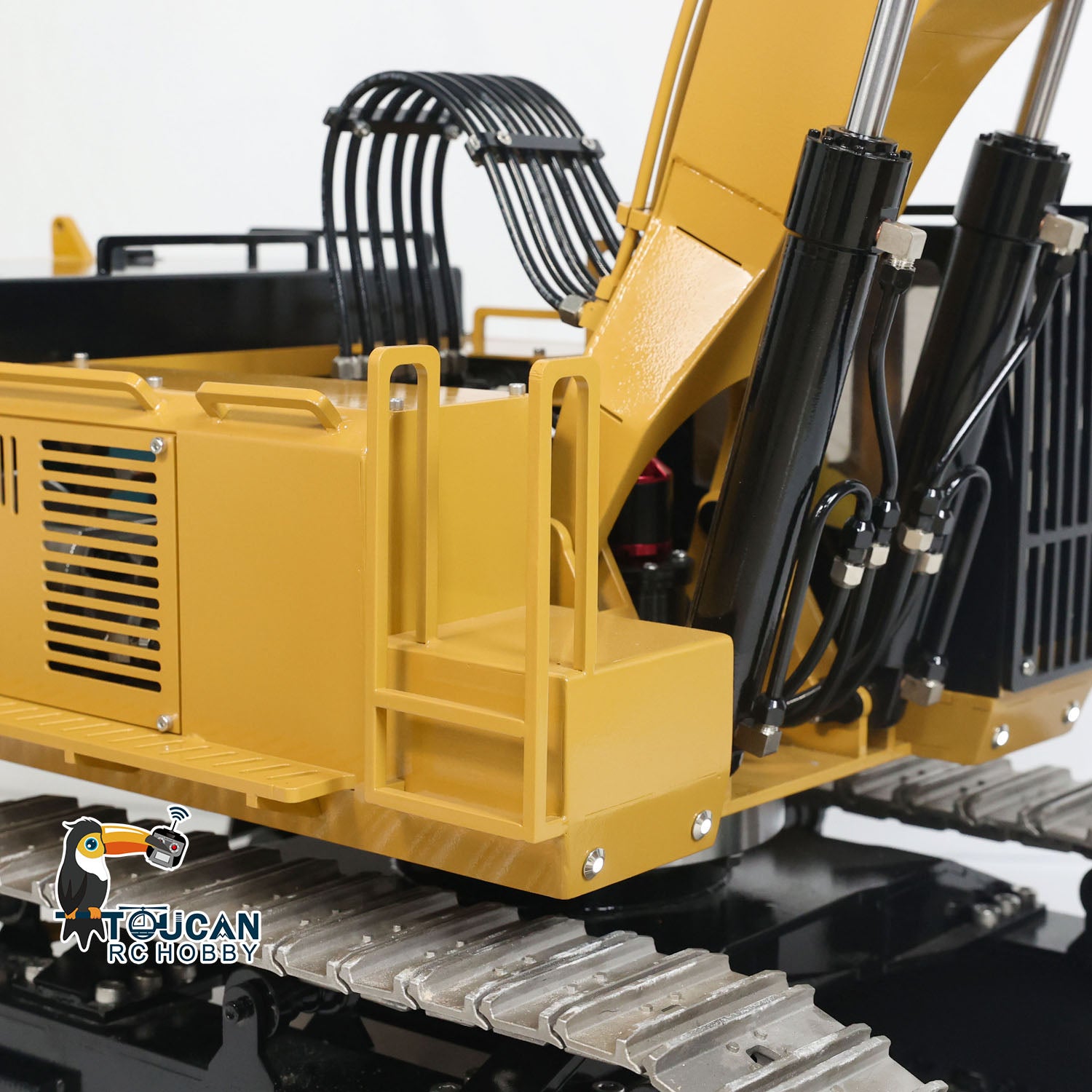 TOUCAN 1/8 Scale 385CF Metal Hydraulic RC Excavator - 150KG Heavy Duty Remote Control Digger, RTR (Ready to Run) Upgraded Version - Perfect for Construction Simulation, Backyard Digging, and RC Hobby Enthusiasts