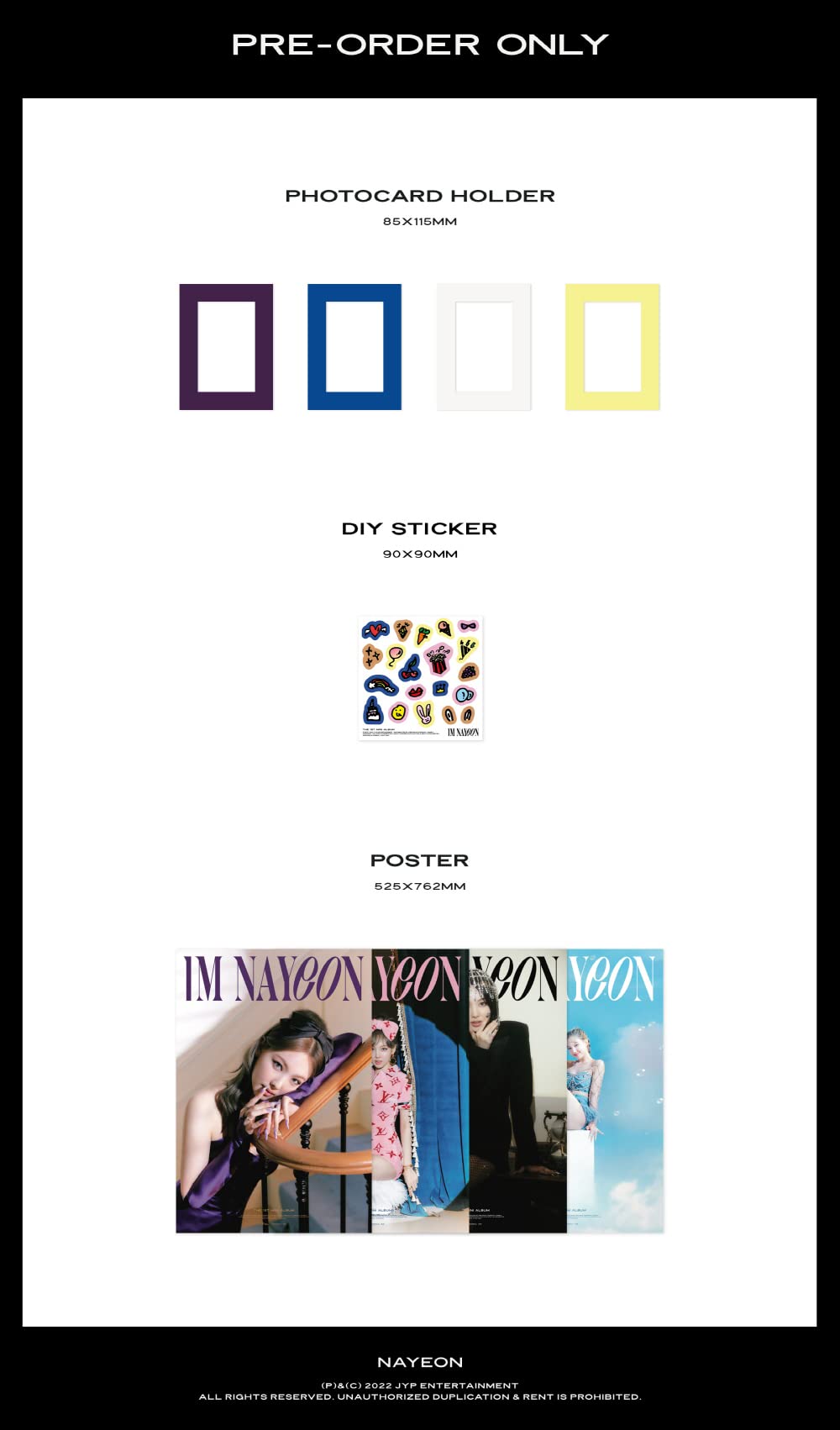DREAMUS Twice Nayeon IM NAYEON 1st Solo Mini Album - Complete Set (A+B+C+D) with Poster & Tracking Number - Sealed K-Pop Collectible for Fans & Music Lovers - Perfect for Gifts, Display & K-Pop Collections
