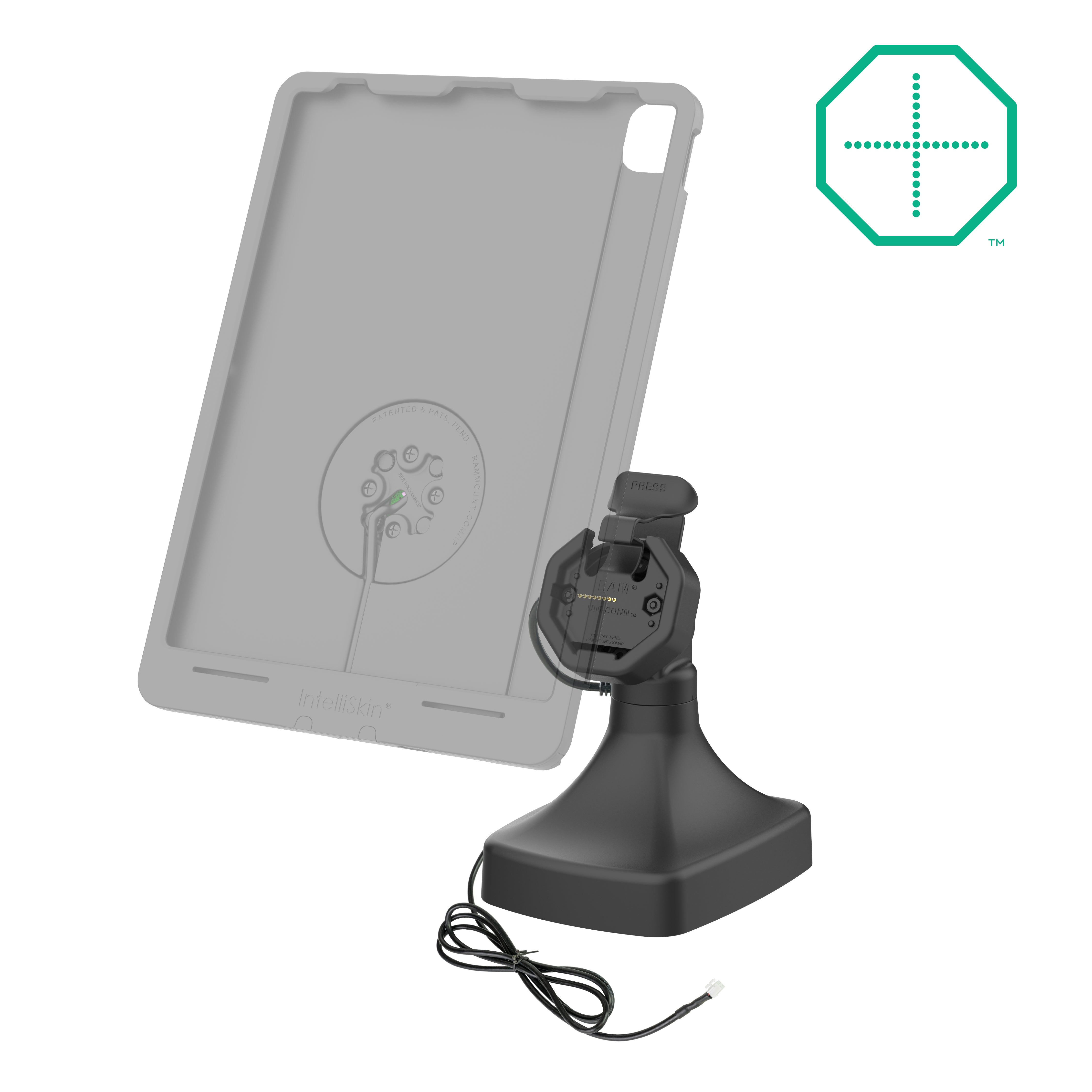 GDS® Uni Conn™ Powered Tilt & Swivel Dock with PoE (RAM GDS DOCK D14 U3E) - Adjustable Monitor Stand for Office & Home Workstations - Perfect for Dual Monitor Setup & Ergonomic Workspaces