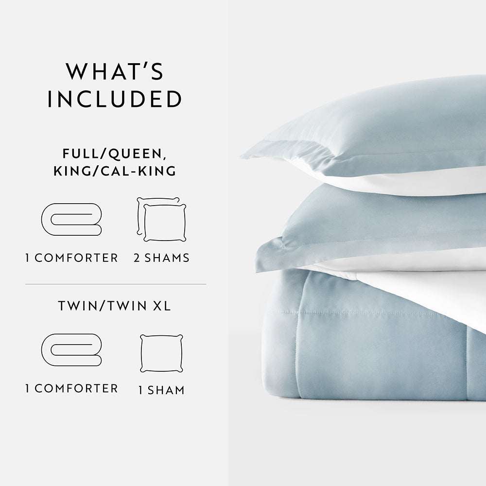 Ocean Waves Reversible Down Alternative Comforter Set - Hypoallergenic All-Season Bedding for Queen Size Bed - Perfect for Cozy Nights in Bedroom or Guest Room